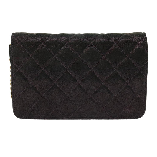 Luxury Chanel Matrasse Chain Shoulder Bag Satin Purple CC  30950A