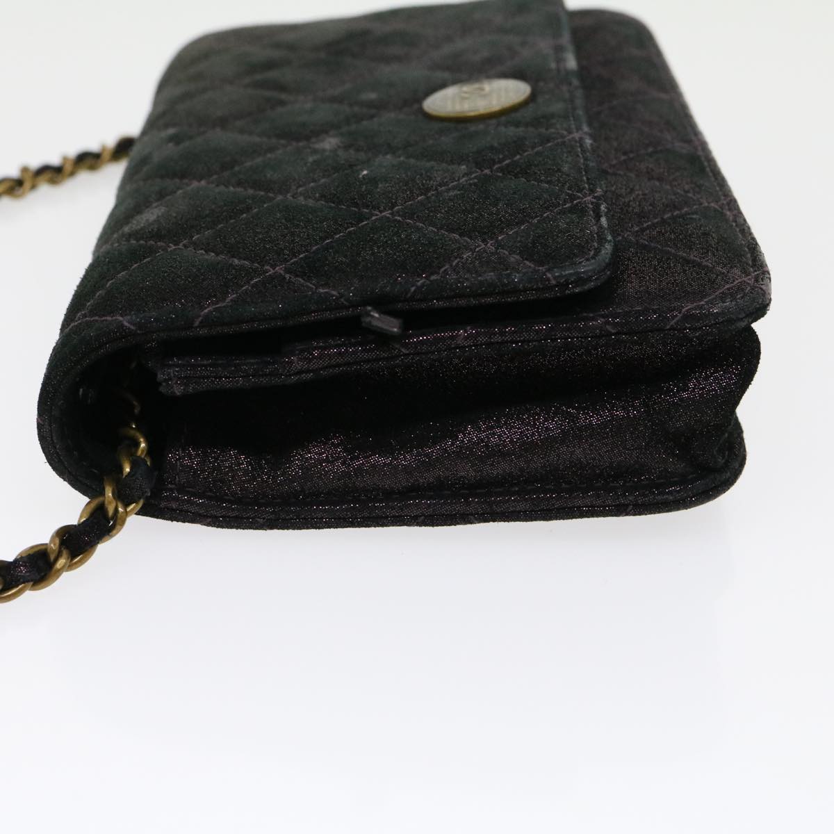 Luxury Chanel Matrasse Chain Shoulder Bag Satin Purple CC  30950A