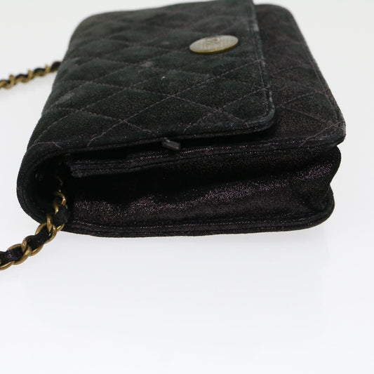 Luxury Chanel Matrasse Chain Shoulder Bag Satin Purple CC  30950A