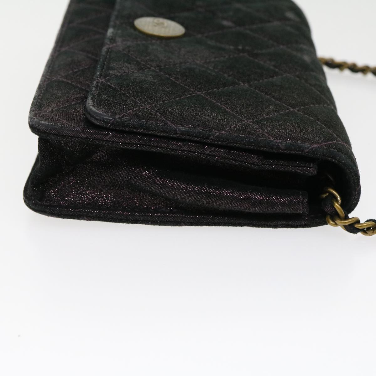 Luxury Chanel Matrasse Chain Shoulder Bag Satin Purple CC  30950A
