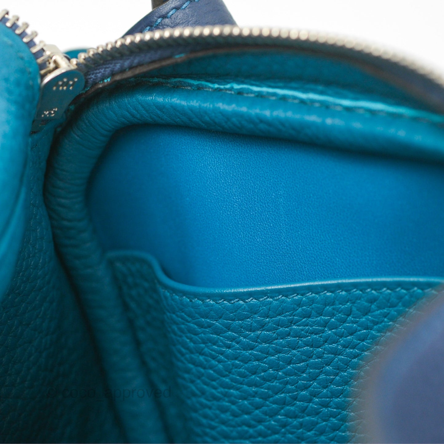 Hermès Lindy 30 Blue Saphir/ Blue Izmir Clemence Palladium Hardware