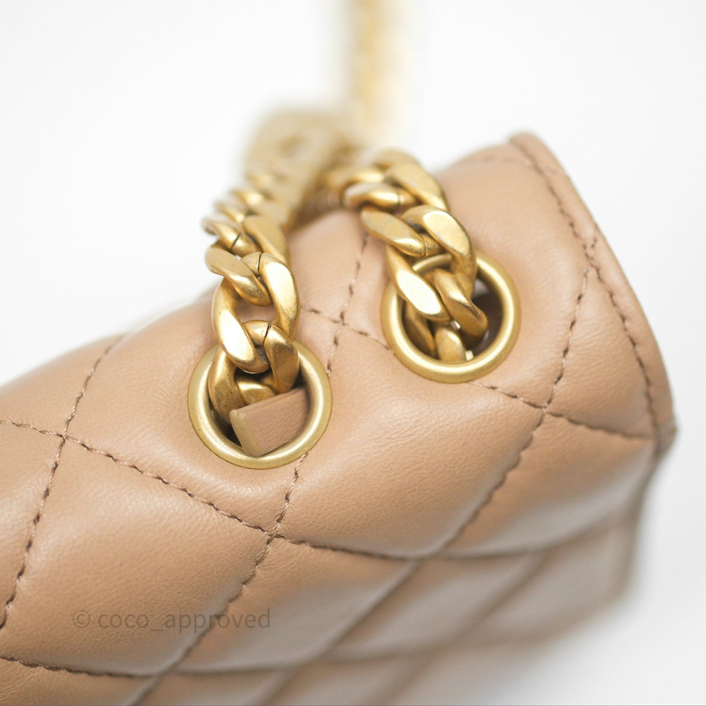 Chanel All Slide Wallet on Chain WOC Adjustable Chain Quilted Beige Lambskin