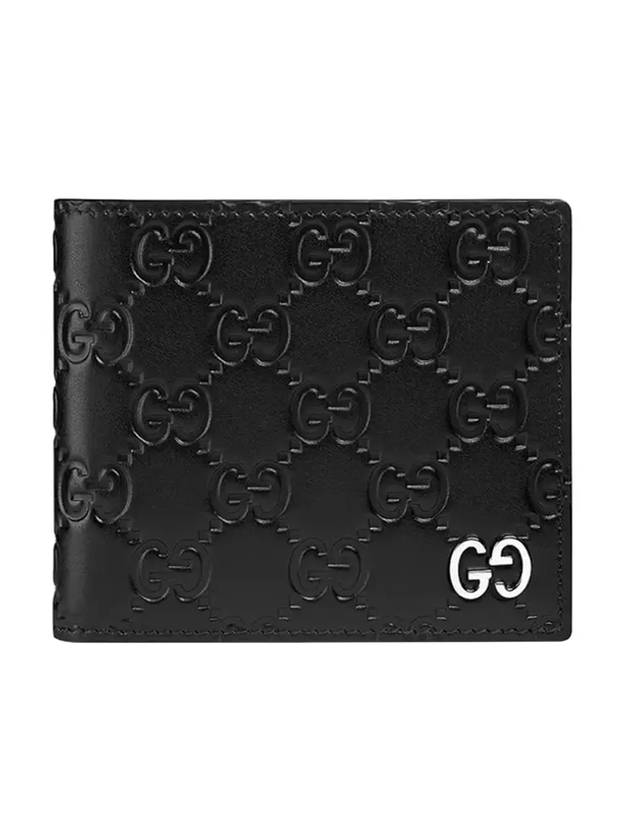 Luxury Gucci Trending 2025 Men's GG Signature Half Wallet Black