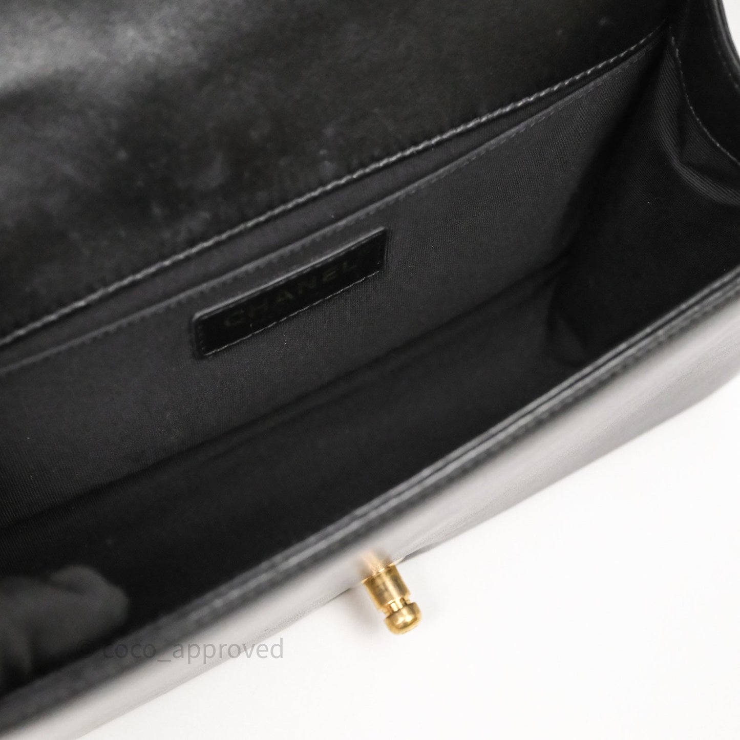 Chanel Medium Boy Quilted Black Lambskin Aged Gold Hardware