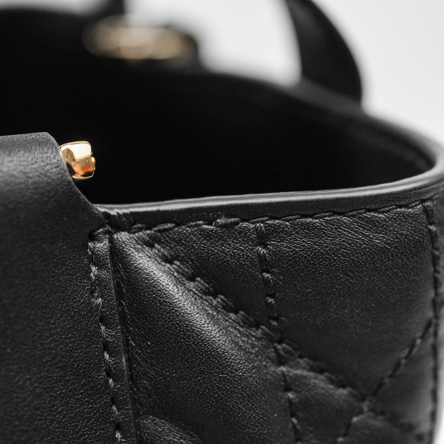 Christian Dior Small Toujours Vertical Tote Bag Black Macrocannage Calfskin Gold Hardware