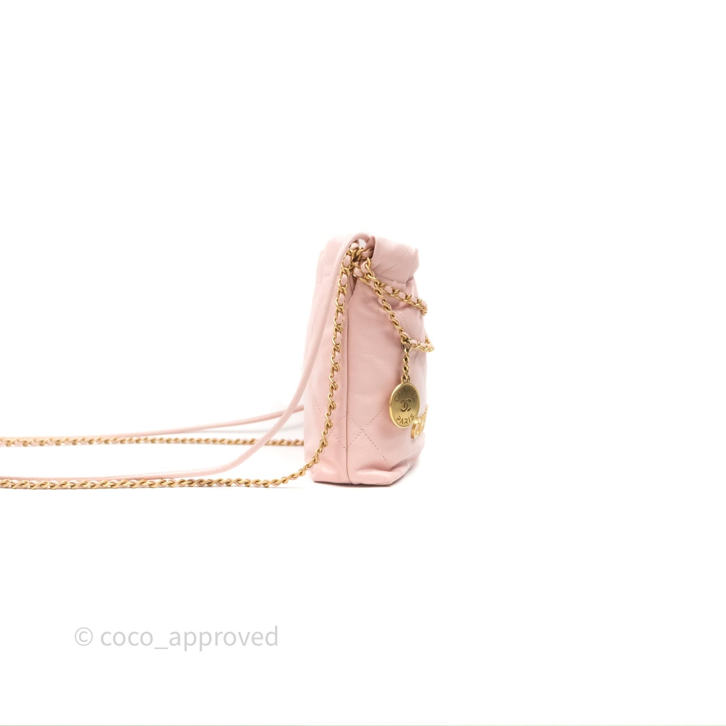 Chanel 22 Mini Bag Light Pink Crumpled Calfskin