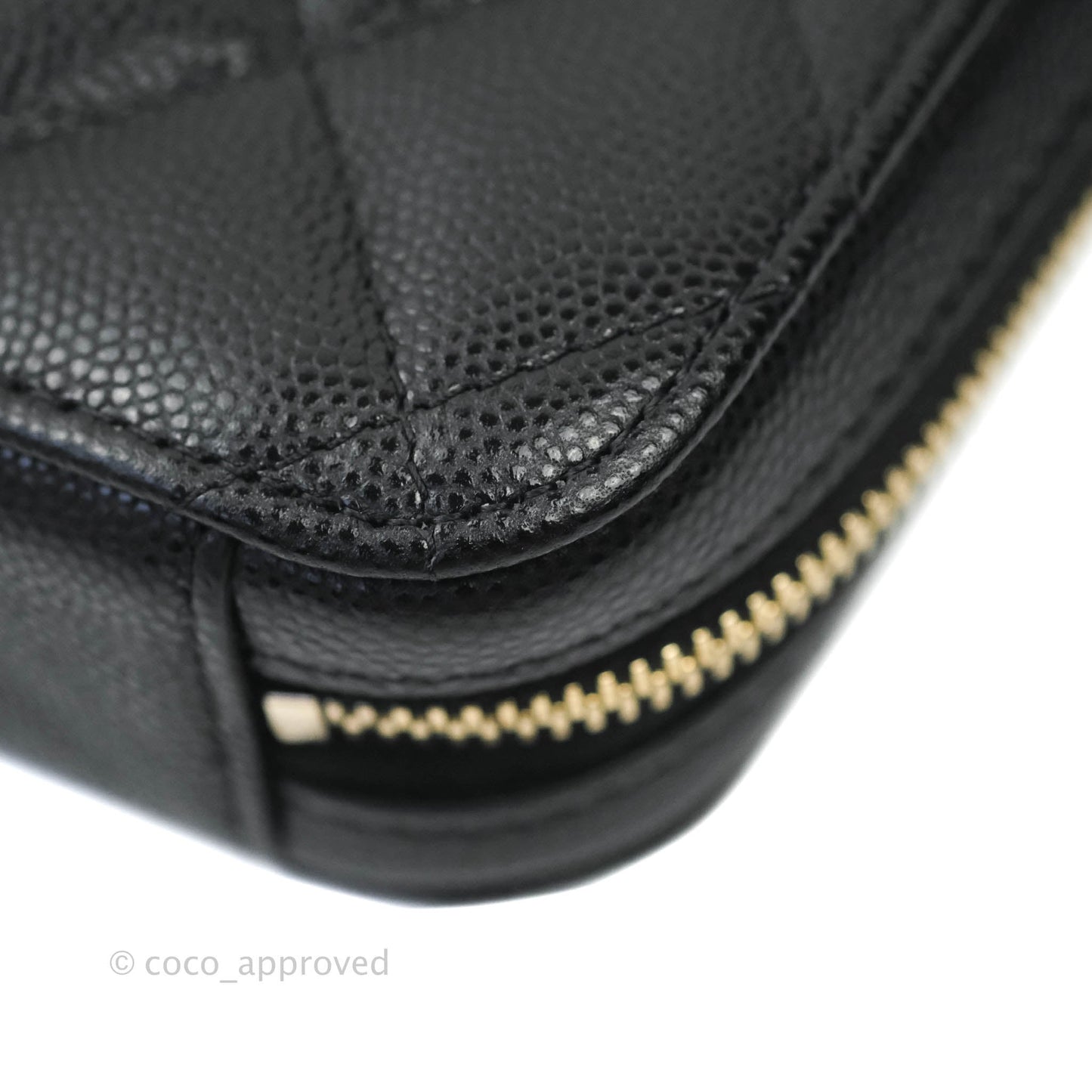 Chanel Quilted Classic Clutch With Chain Black Caviar Light Gold Hardware