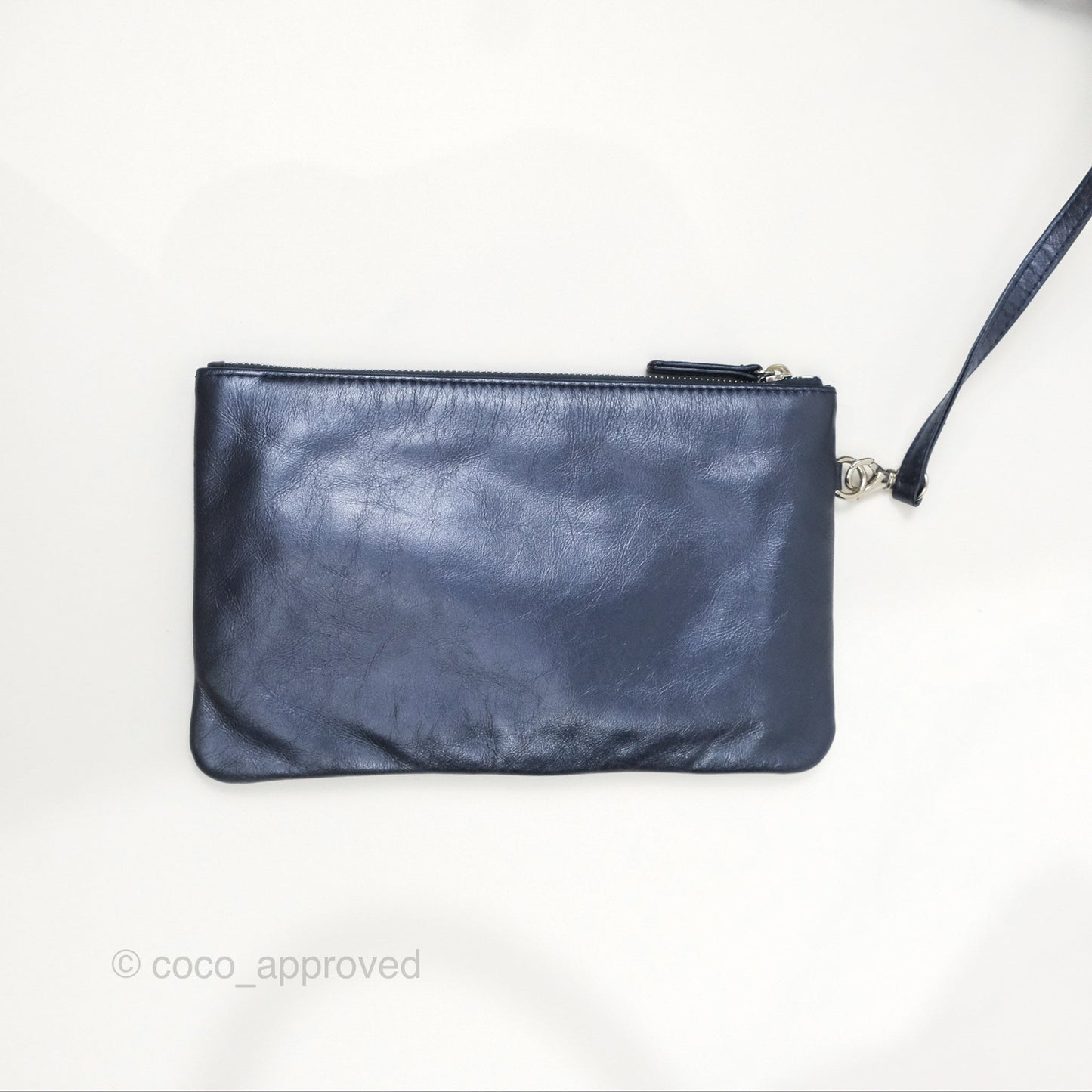 Chanel 22 Small Metallic Midnight Blue Aged Calfskin Midnight Blue/Silver Hardware