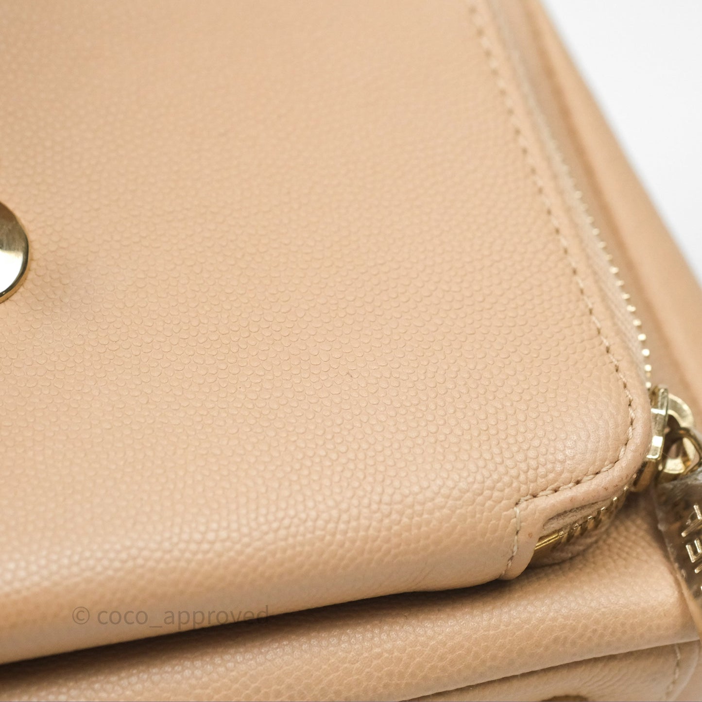 Chanel Quilted Small Business Affinity Flap Beige Caviar Gold Hardware