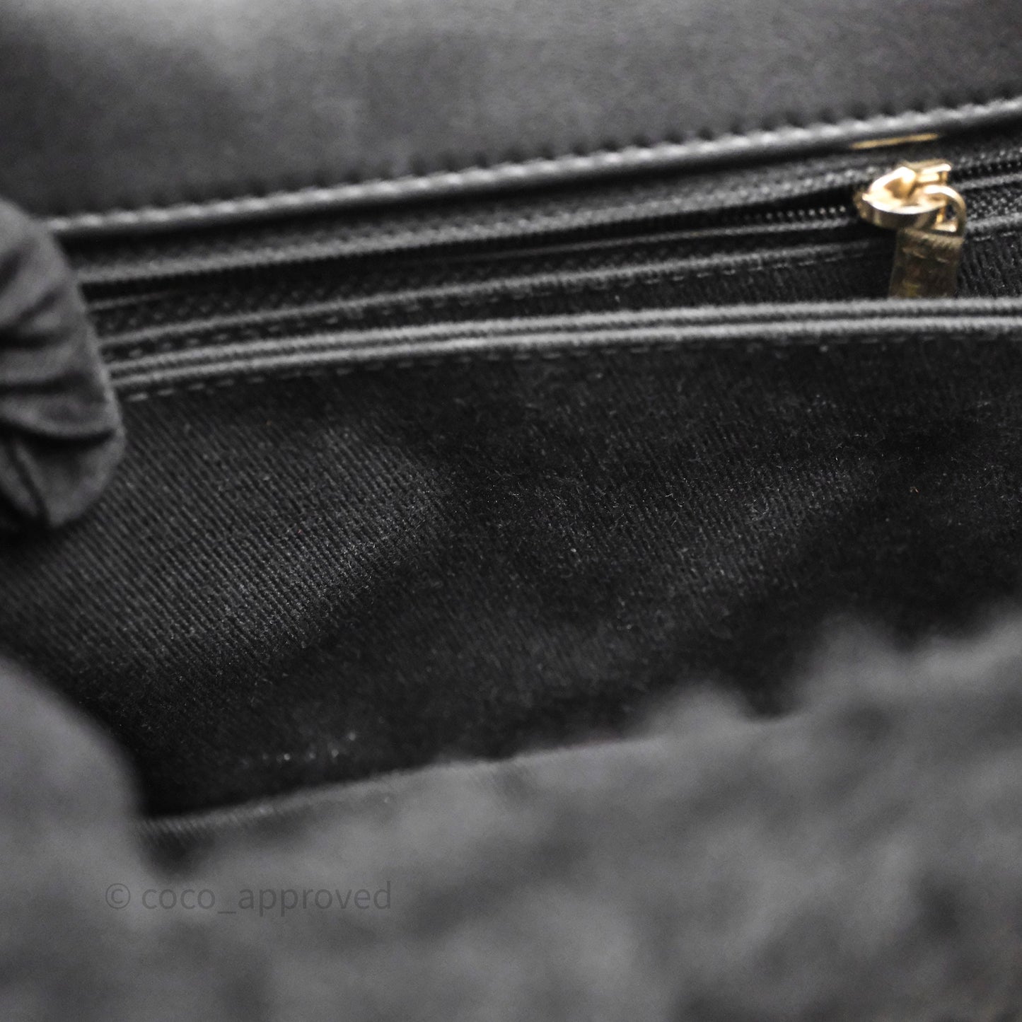 Chanel Small Coco Handle Shearling Black Gold Hardware