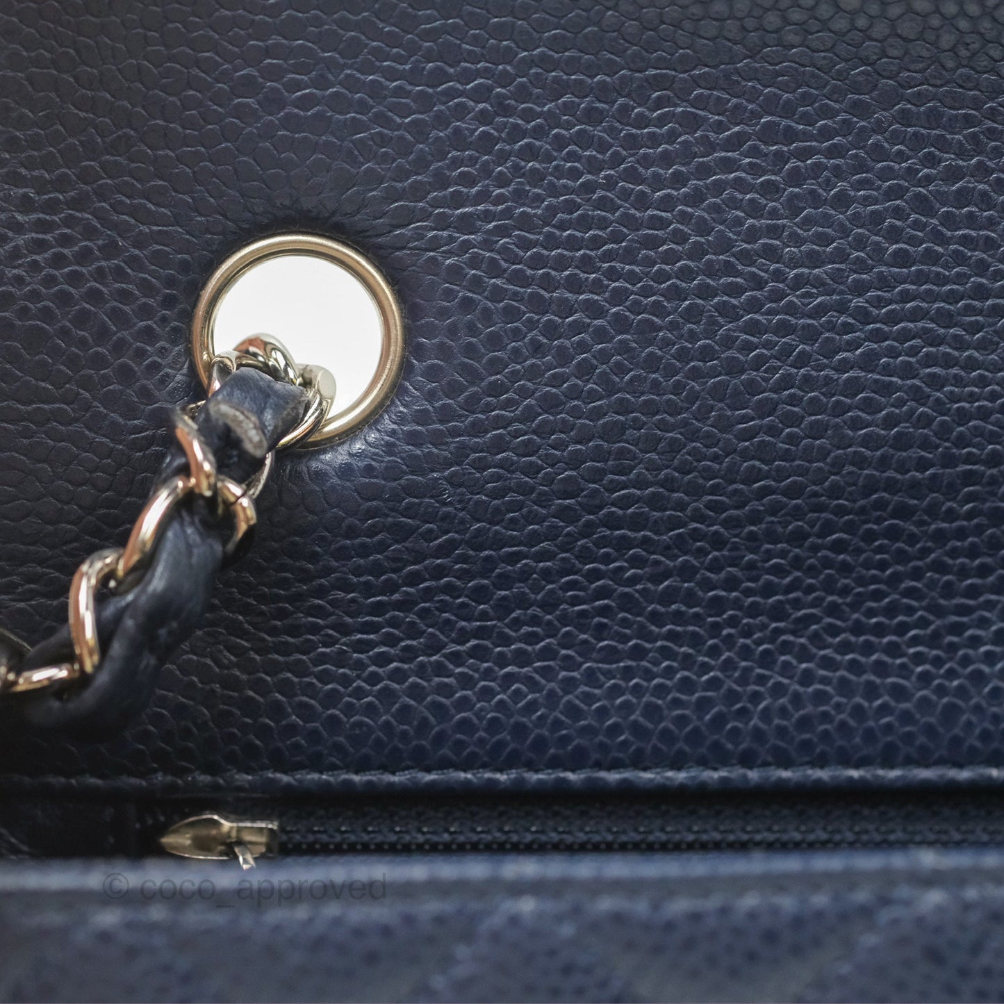 Chanel Quilted Mini Rectangular Flap Navy Caviar Silver Hardware
