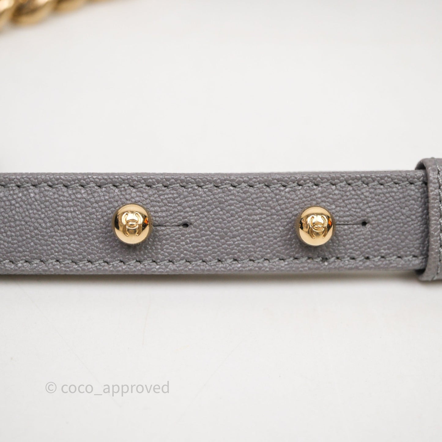 Chanel Small Boy Dark Grey Caviar Gold Hardware