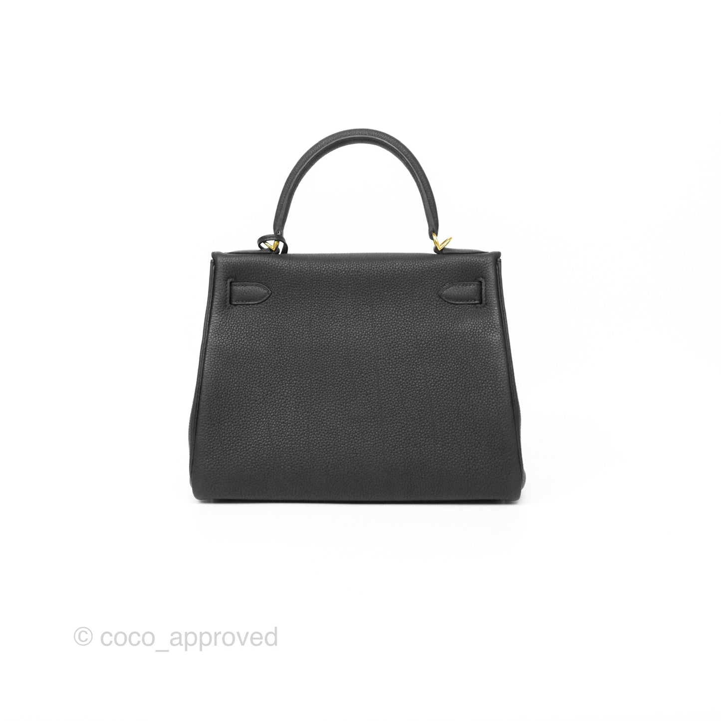 Hermès Kelly 28 Retourne Noir Black 89 Clemence Gold Hardware