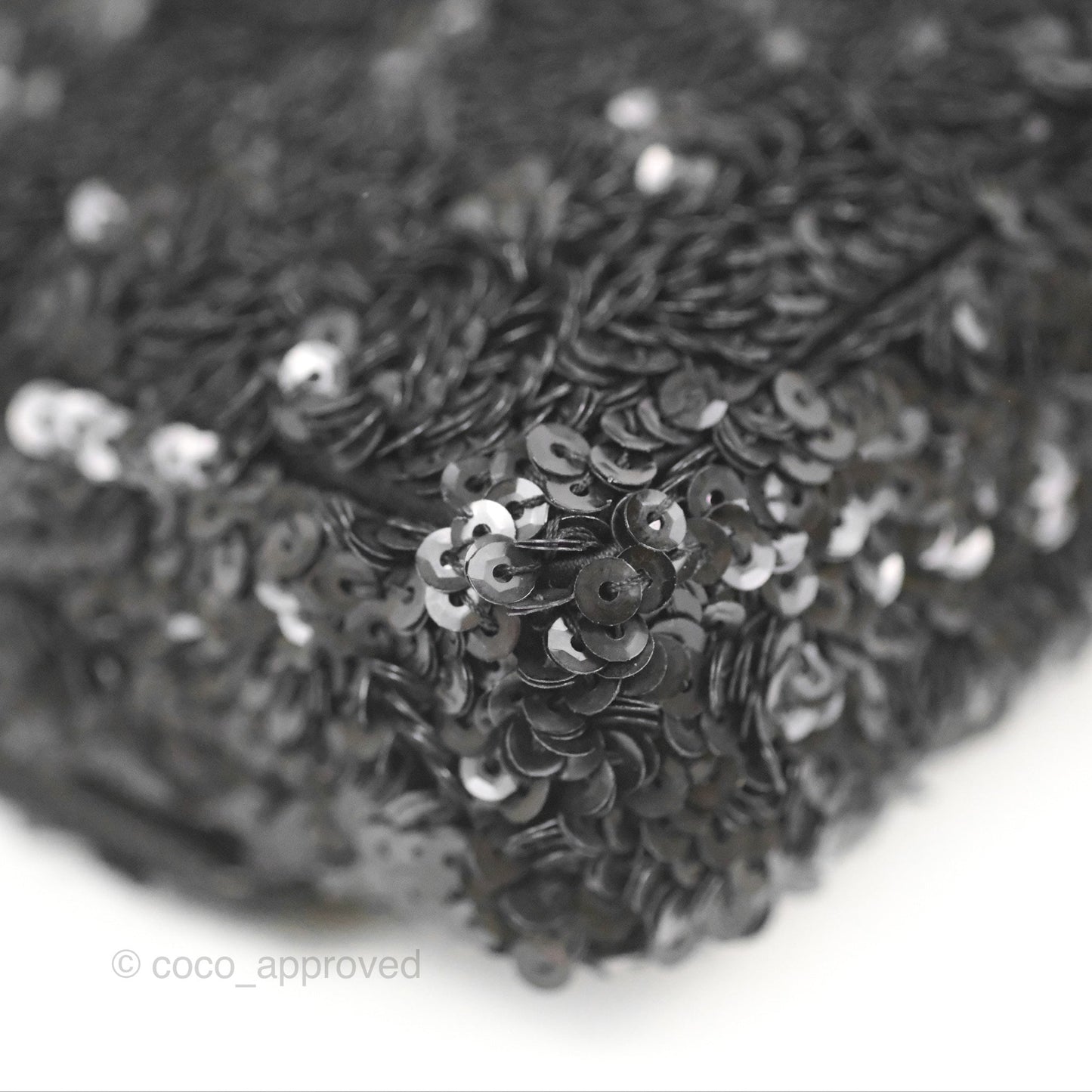 Chanel East West Flap Bag Black Sequin Dark Silver Hardware