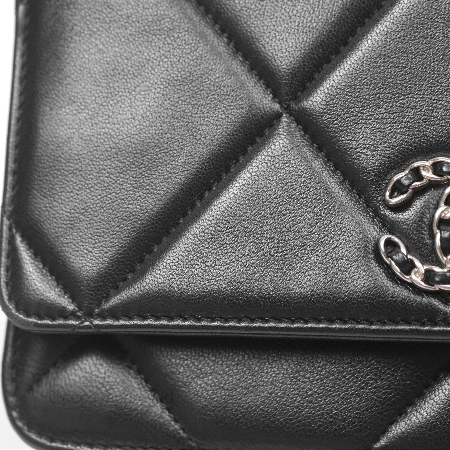 Chanel 19 Wallet on Chain WOC Black Mixed Hardware