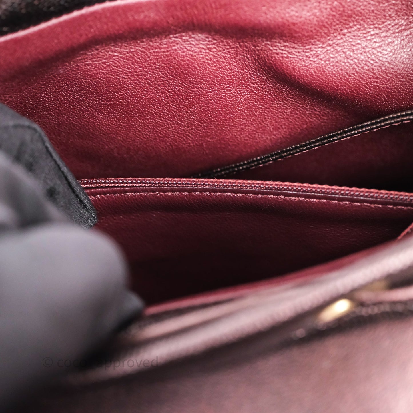 Chanel Quilted Filigree Backpack Iridescent Burgundy Caviar Aged Gold Hardware