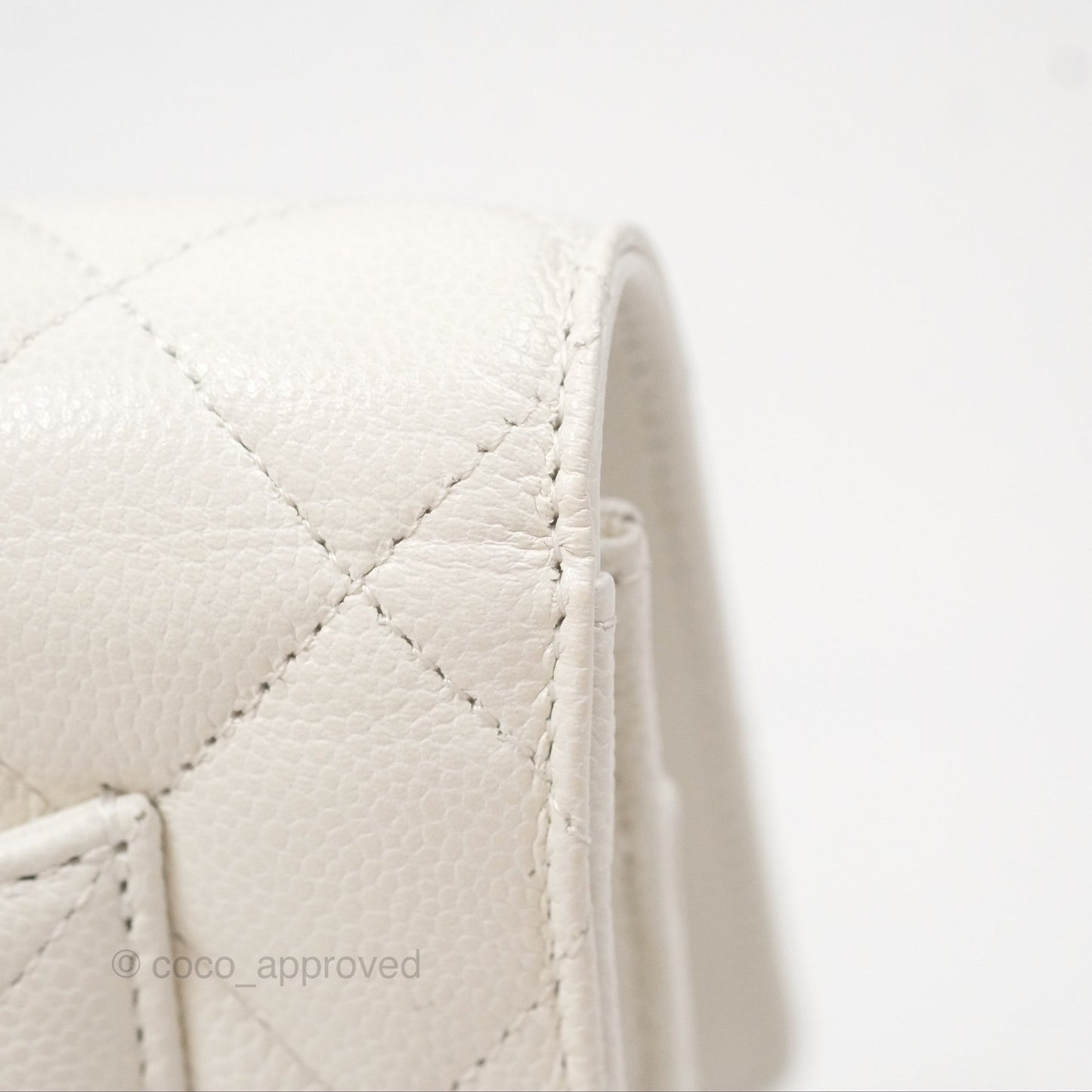 Chanel Quilted Classic Wallet on Chain WOC White Caviar Gold Hardware