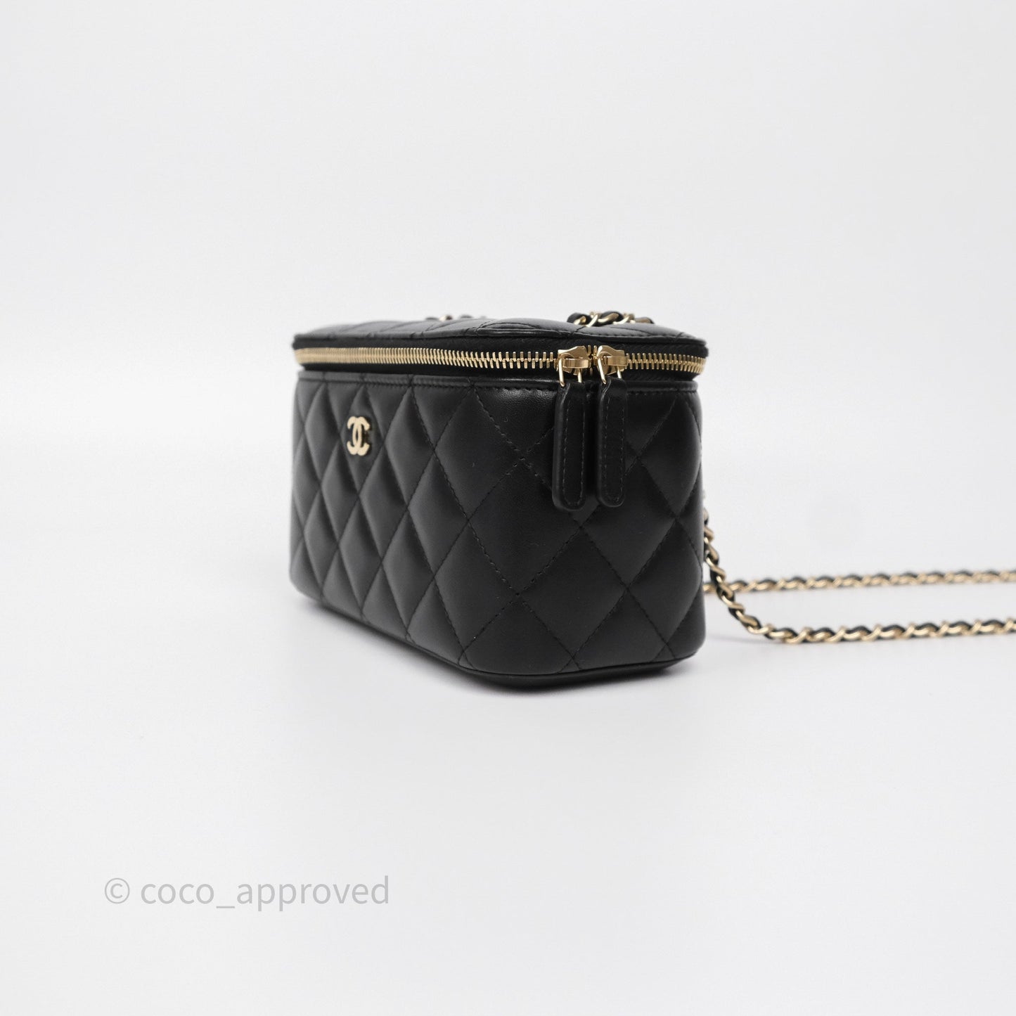 Chanel Classic Vanity with Chain Black Lambskin Gold Hardware