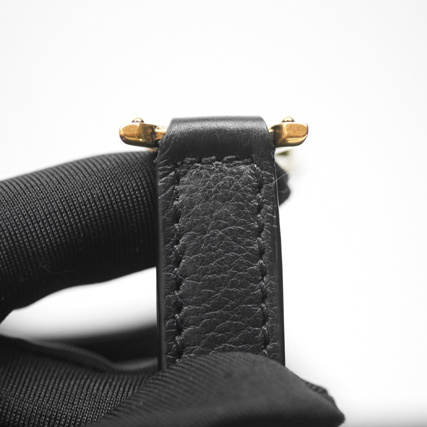 Saint Laurent LE 5 à 7 Supple Small Black Grained Leather Gold Hardware