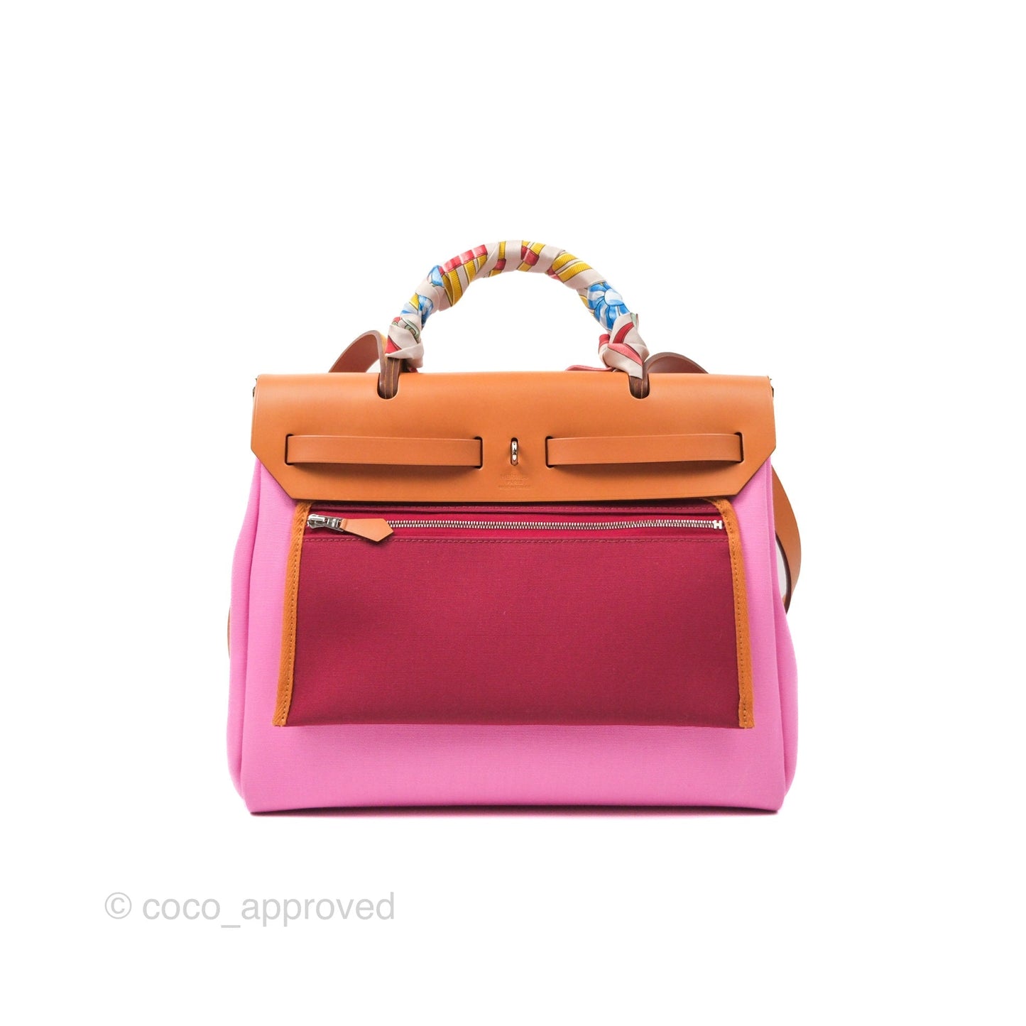 Hermès Herbag Zip 31 Retourne Rose Bubblegum Rubis Nature Canvas Palladium Hardware