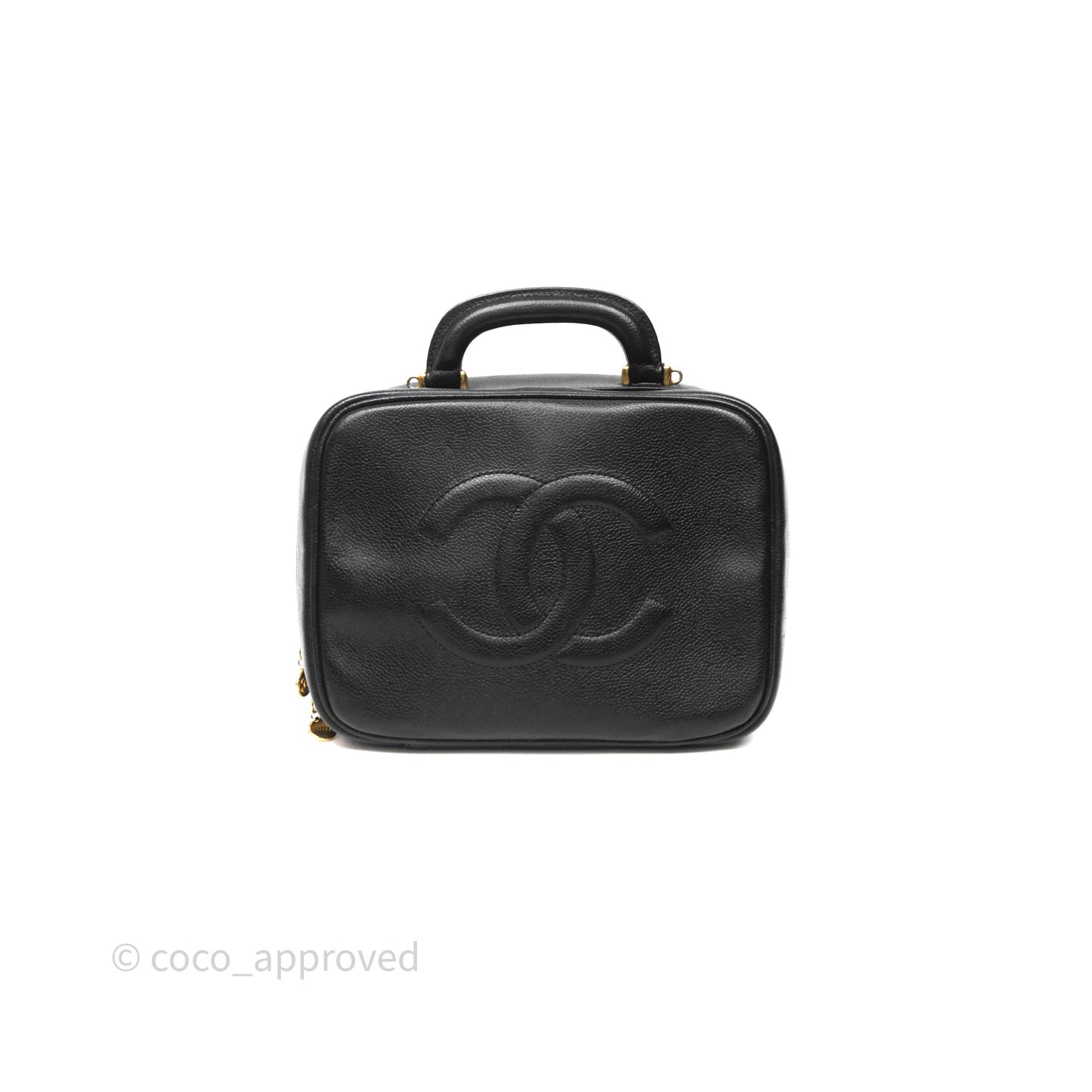 Chanel Vintage Timeless Vanity Case Caviar 24K Gold Hardware