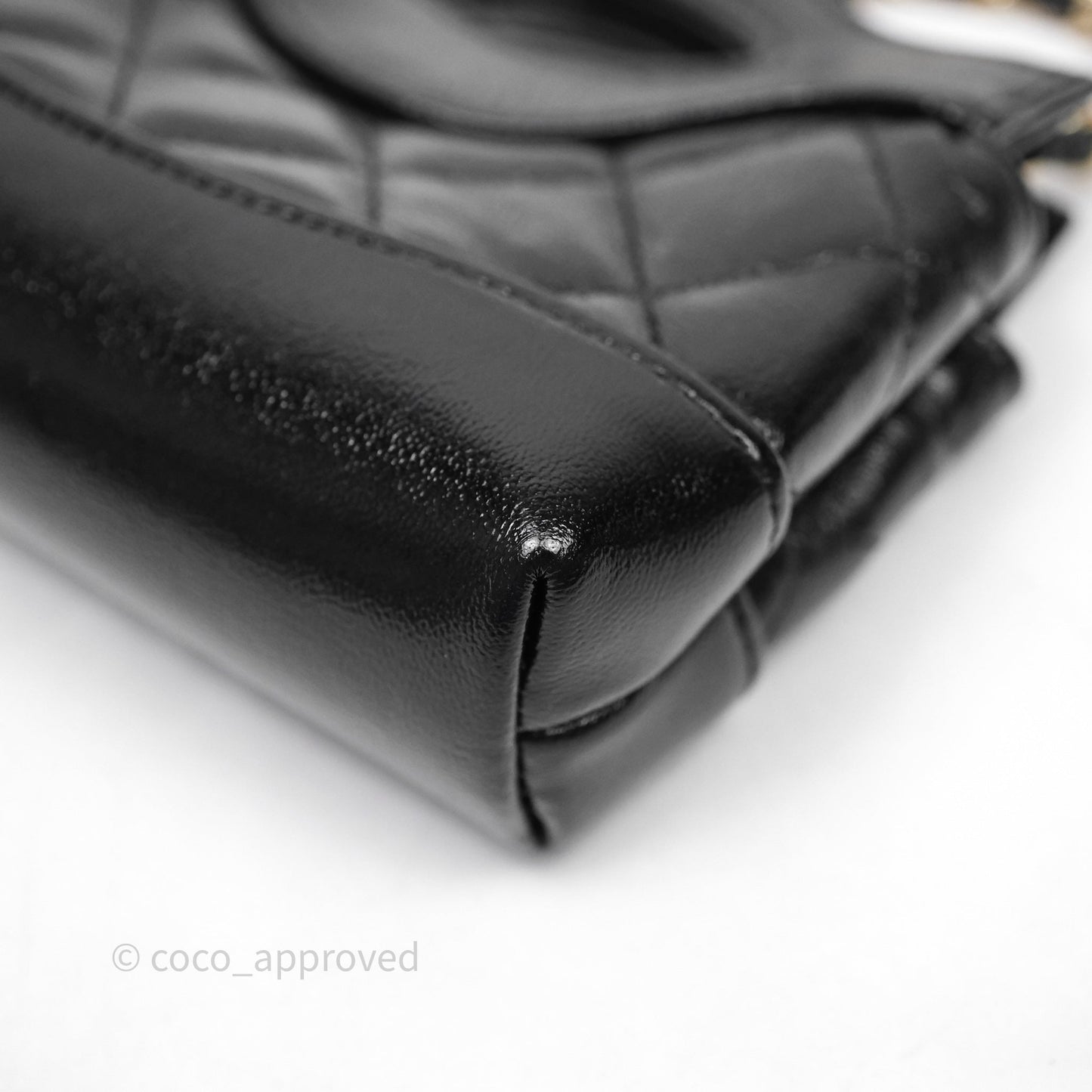 Chanel Micro 31 Clutch With Chain Black Shiny Calfskin Gold Hardware