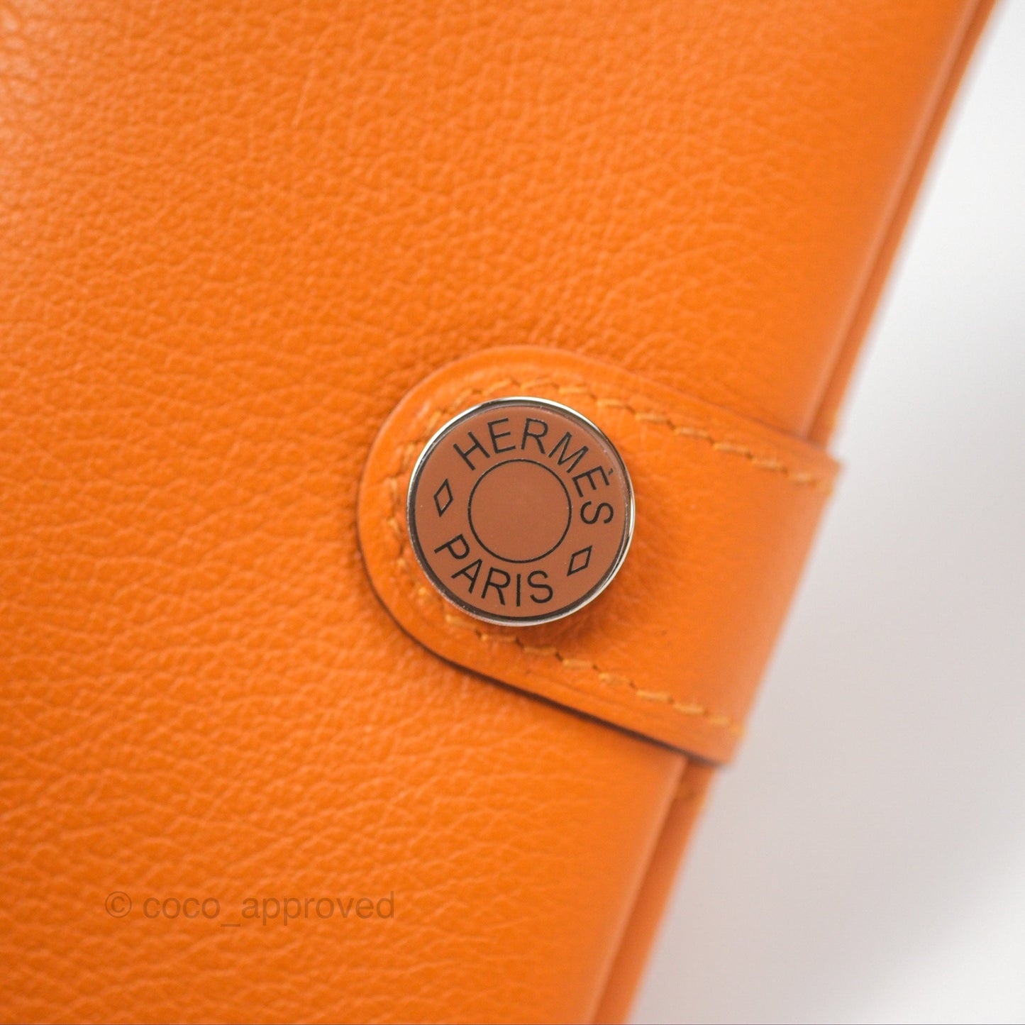 Hermès R.M.S Card Holder I9 Apricot/ 37 Gold Evercolor Palladium Hardware