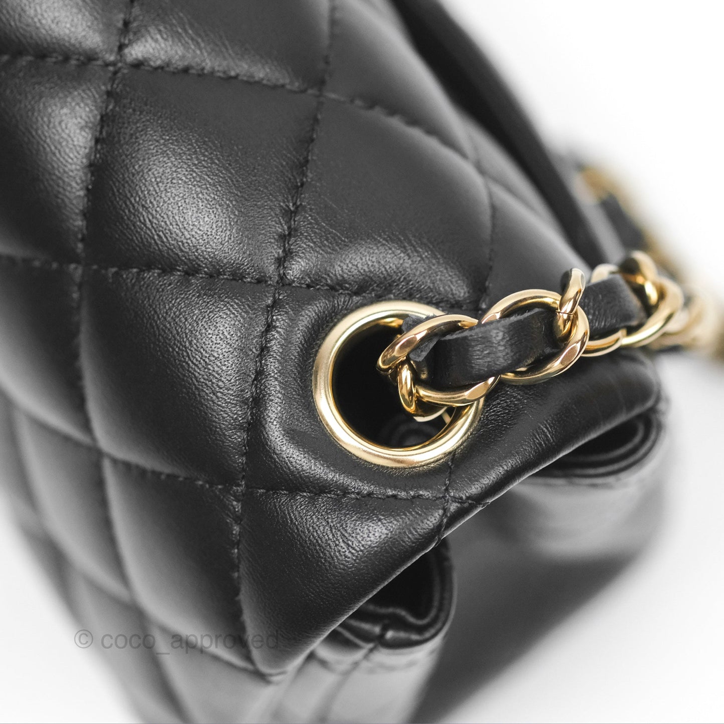Chanel Mini Square Black Lambskin Gold Hardware