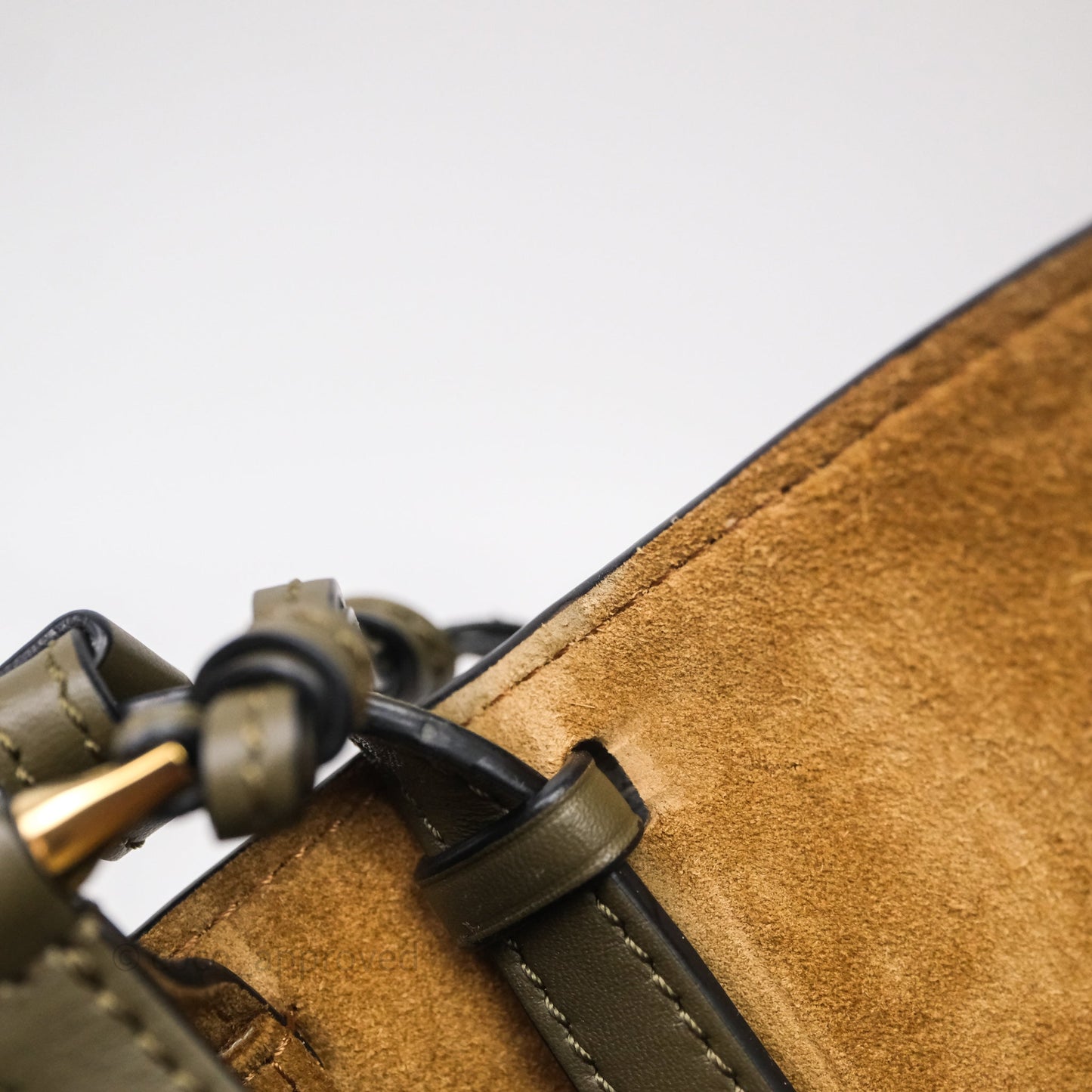 Loewe Mini Gate Dual Bag Soft Calfskin & Jacquard Strap Autumn Green