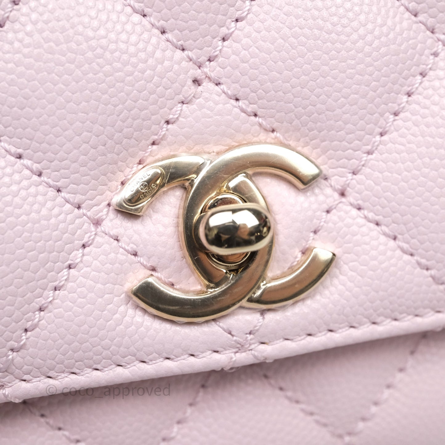 Chanel Mini Coco Handle Light Pink Caviar Gold Hardware