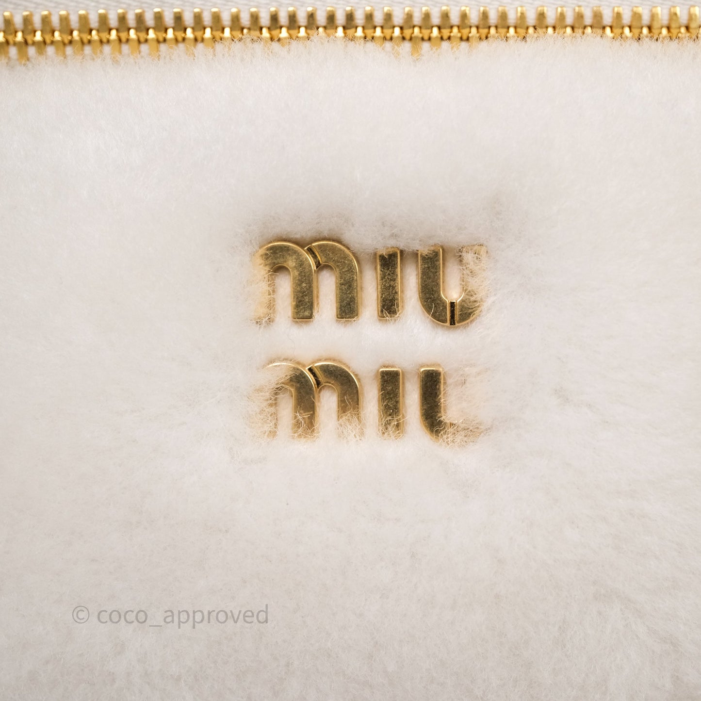 Miu Miu Shearling Vanity Case White Gold Hardware