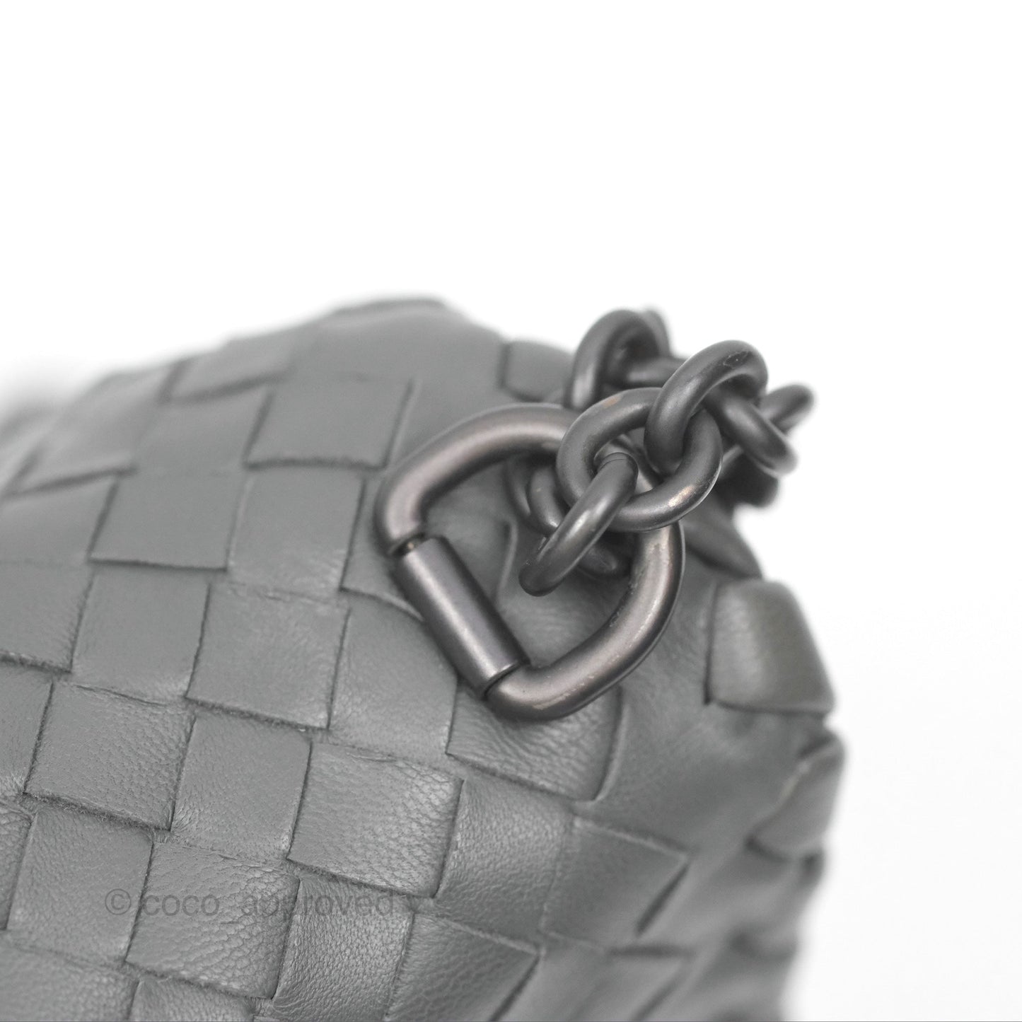 Bottega Veneta Small Nappa Intrecciato Olimpia Shoulder Bag Grey