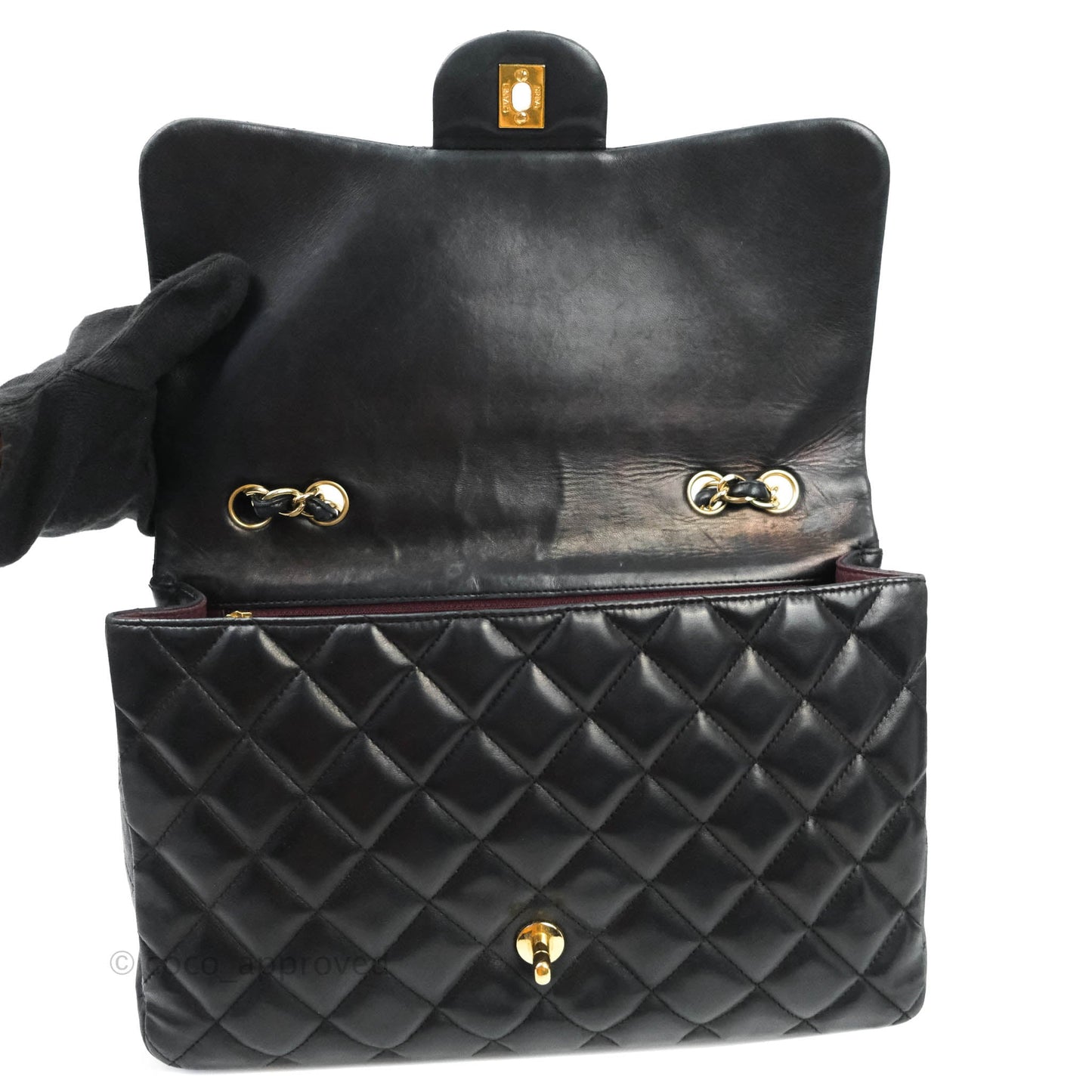 Chanel Jumbo Single Flap Black Lambskin Gold Hardware⁣⁣