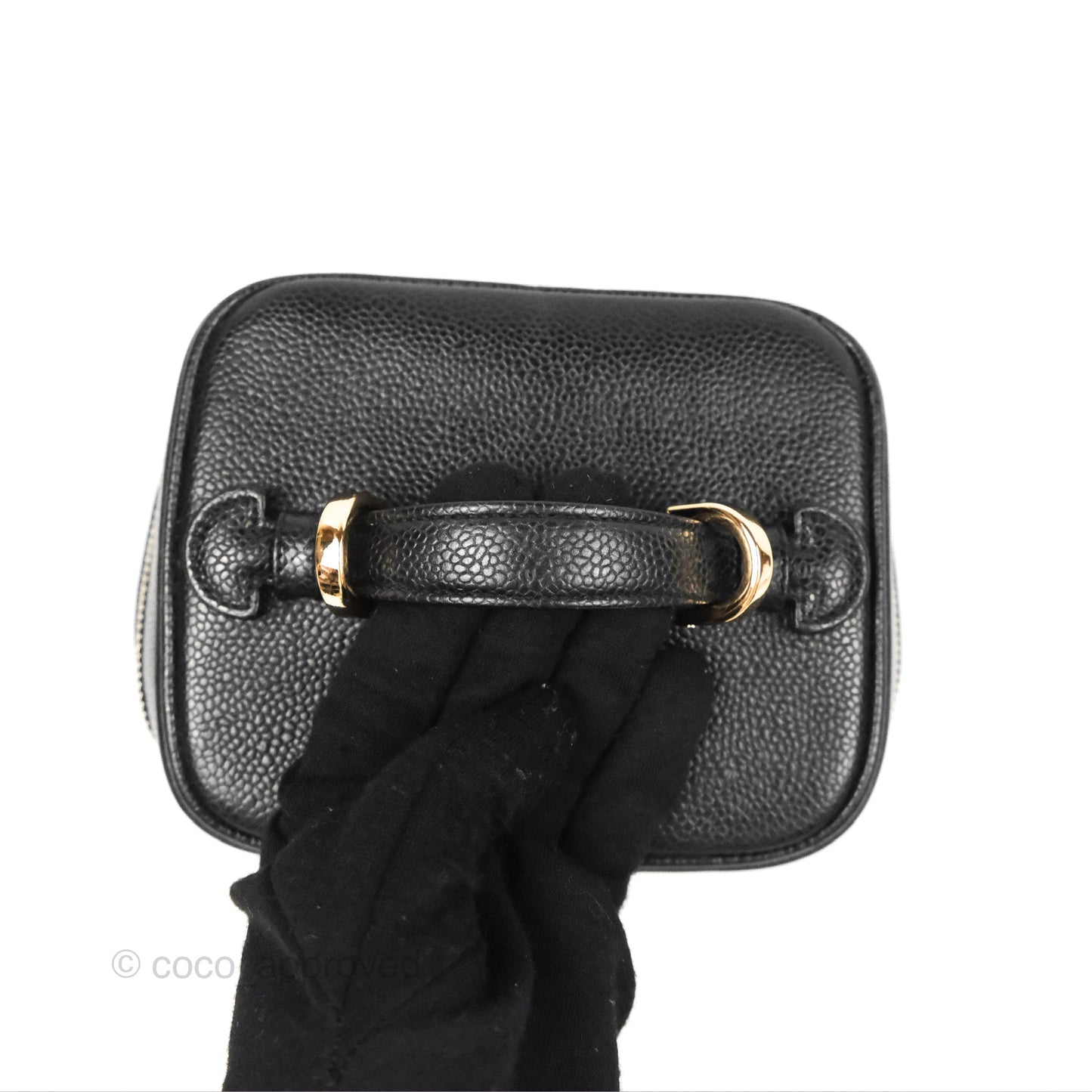 Chanel Vintage Vanity Case Black Caviar Gold Hardware