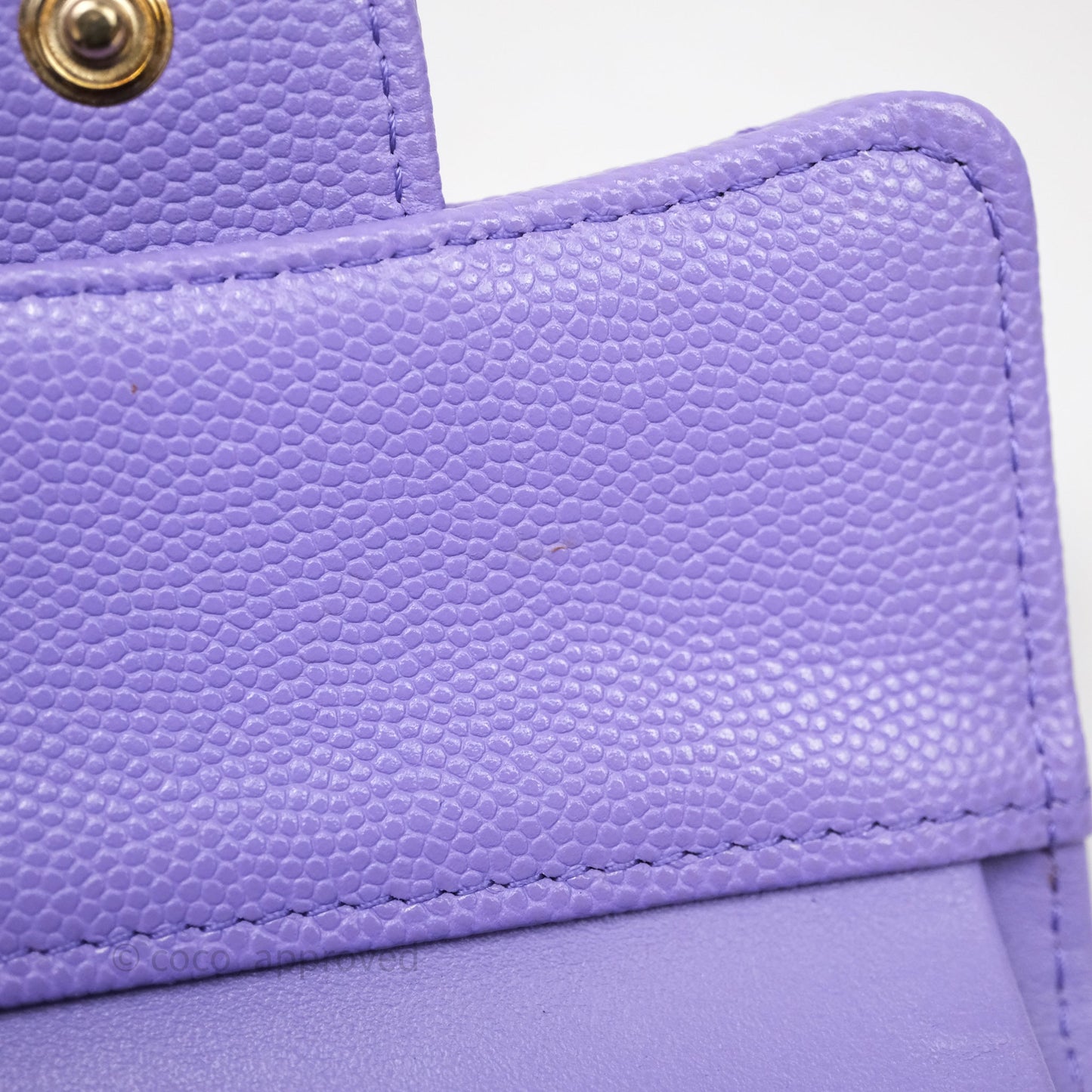 Chanel Classic Flap Wallet Purple Caviar Gold Hardware⁣ 20S