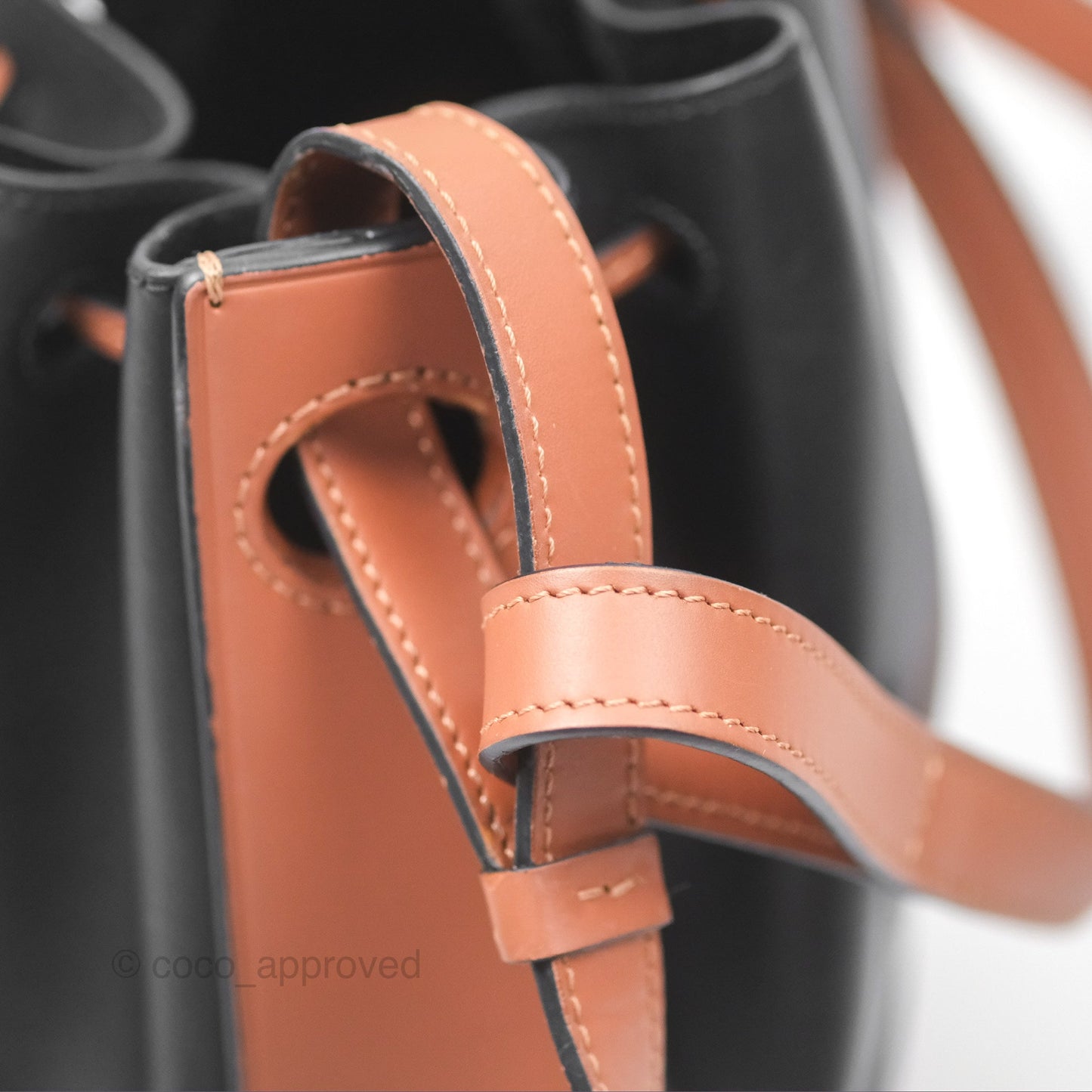 Loewe Small Balloon Bucket Bag Black Tan Calfskin