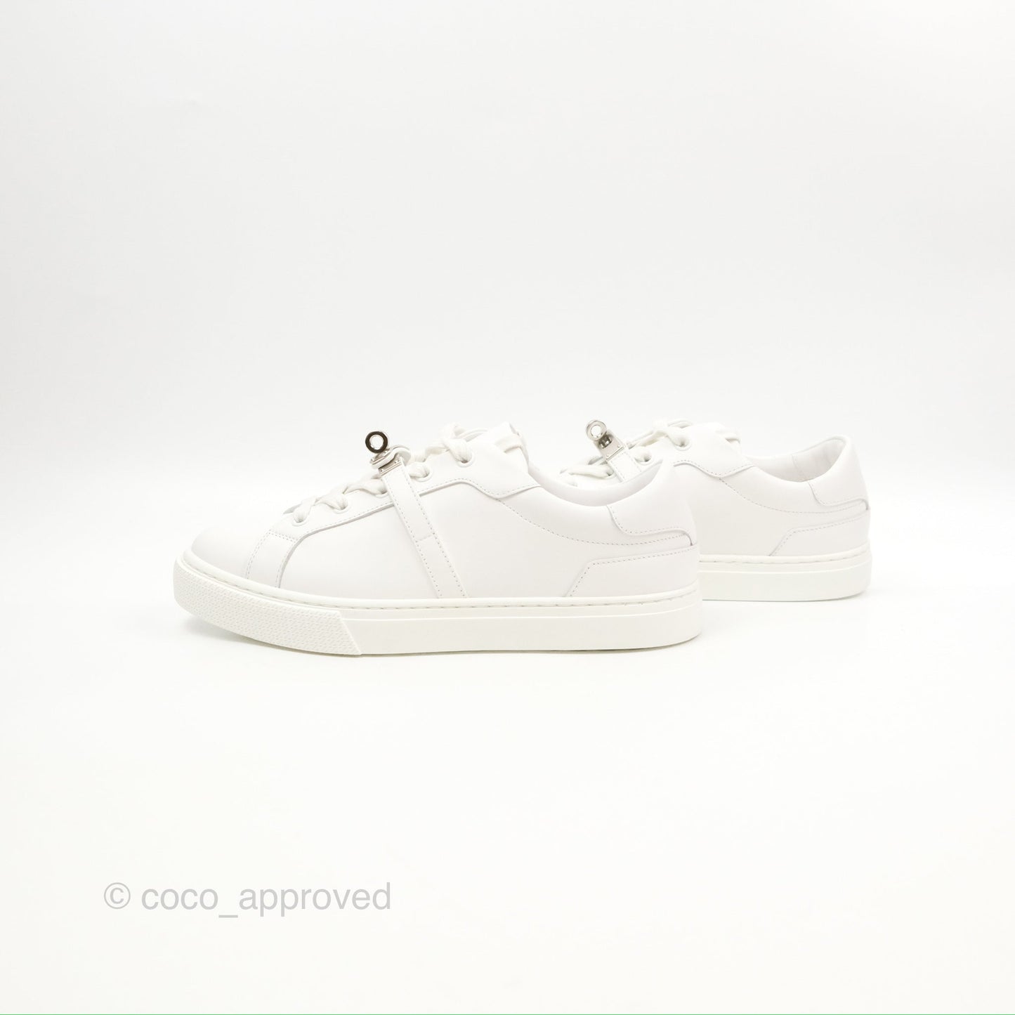 Hermès Day Sneaker Kelly Blanc Palladium Size 38.5