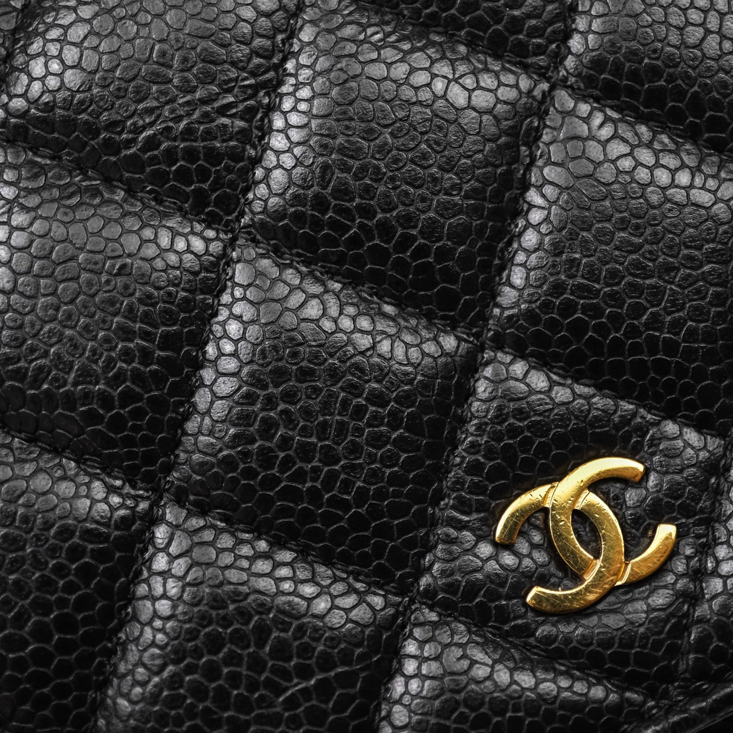 Chanel Classic Wallet On Chain WOC Quilted Black Caviar Gold Hardware