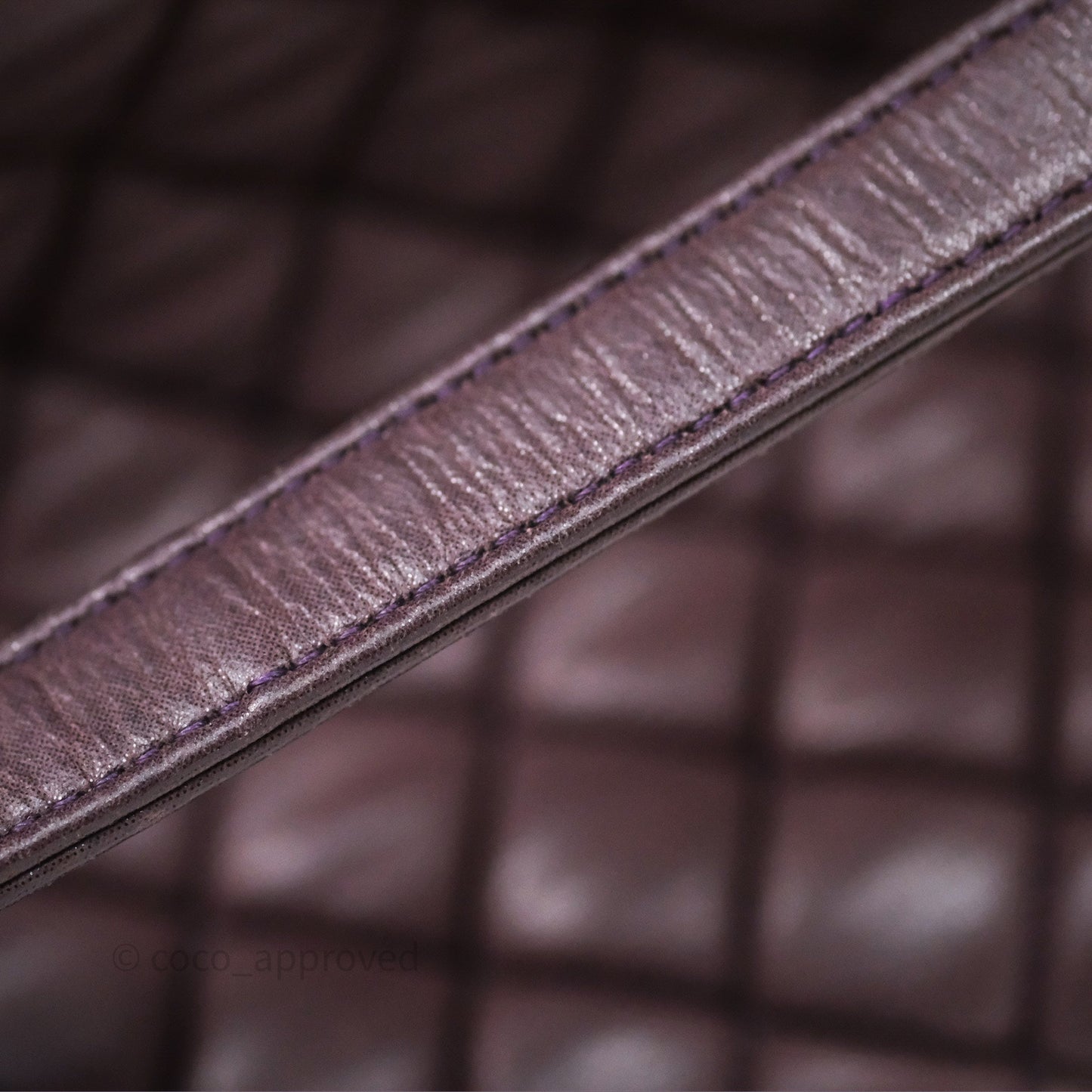 Chanel Large Mademoiselle Bowling Crumpled Calfskin Purple Ruthenium Hardware