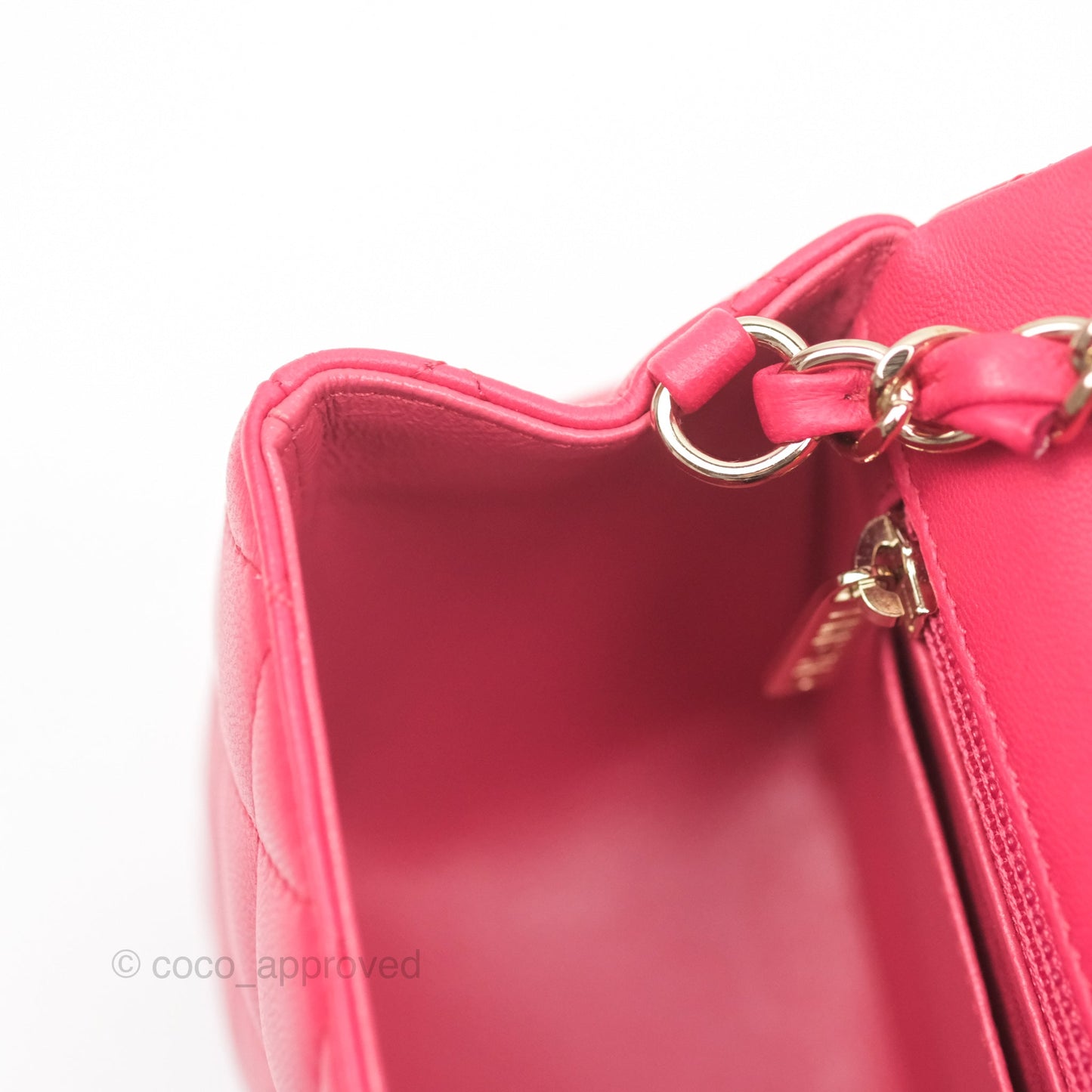 Chanel Quilted Mini Rectangular Flap Berry Red Lambskin Gold Hardware