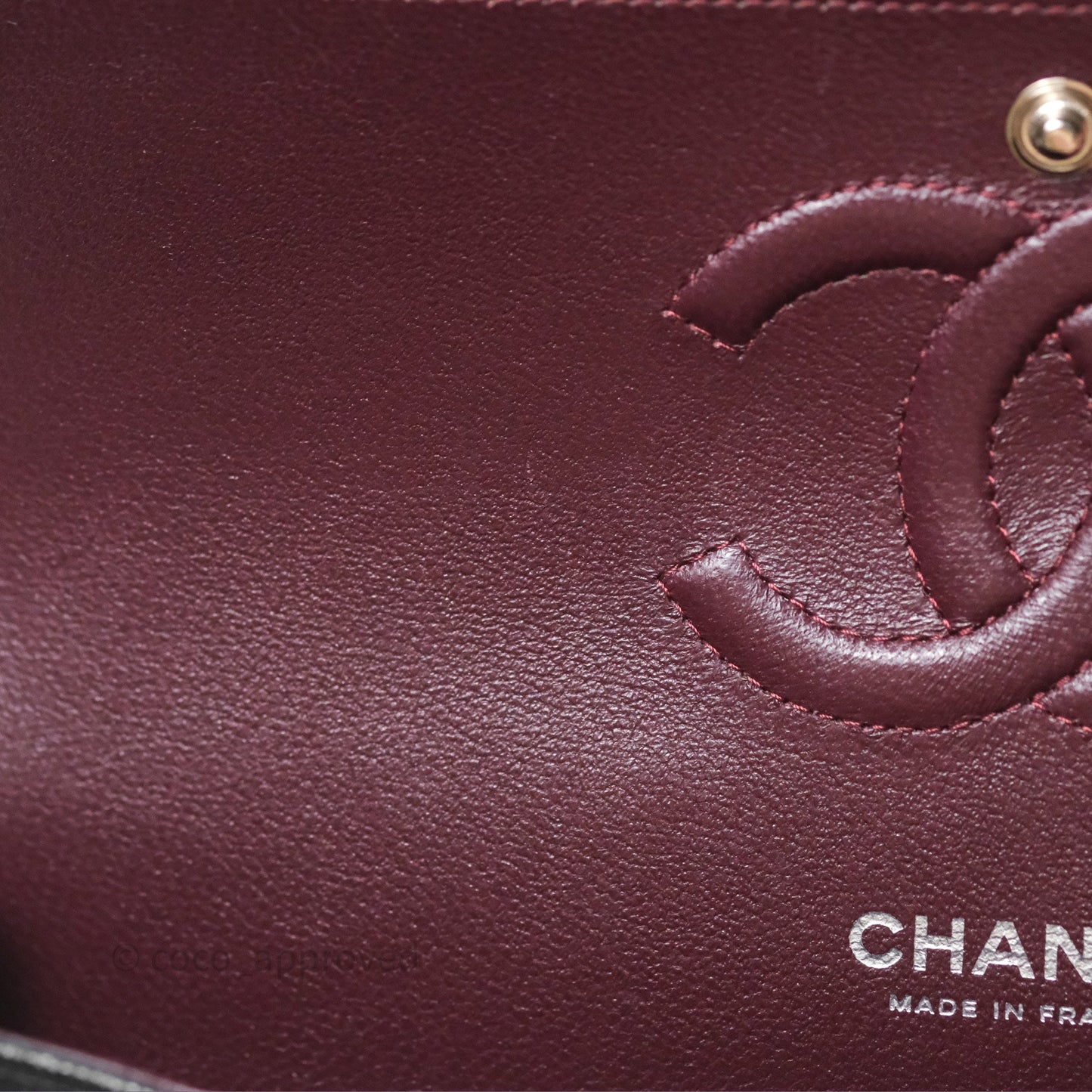 Chanel Classic M/L Medium Flap Chevron Black Caviar Silver Hardware