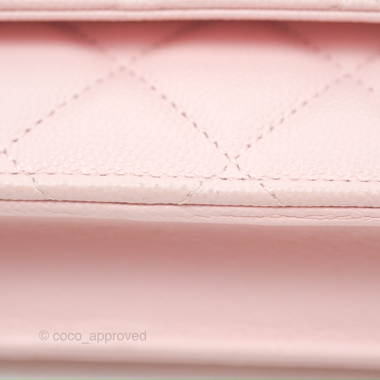 Chanel Quilted Classic Wallet On Chain WOC Pink Caviar Gold Hardware
