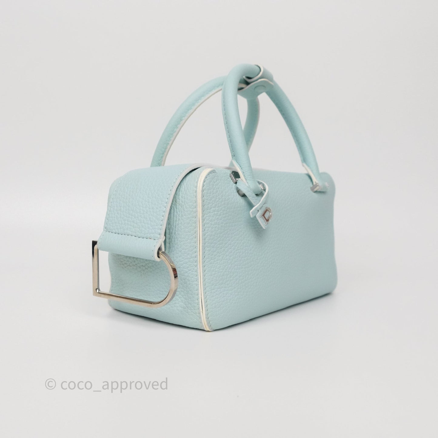 Delvaux Cool Box Mini Taurillon Soft Grained Calfskin Celadon