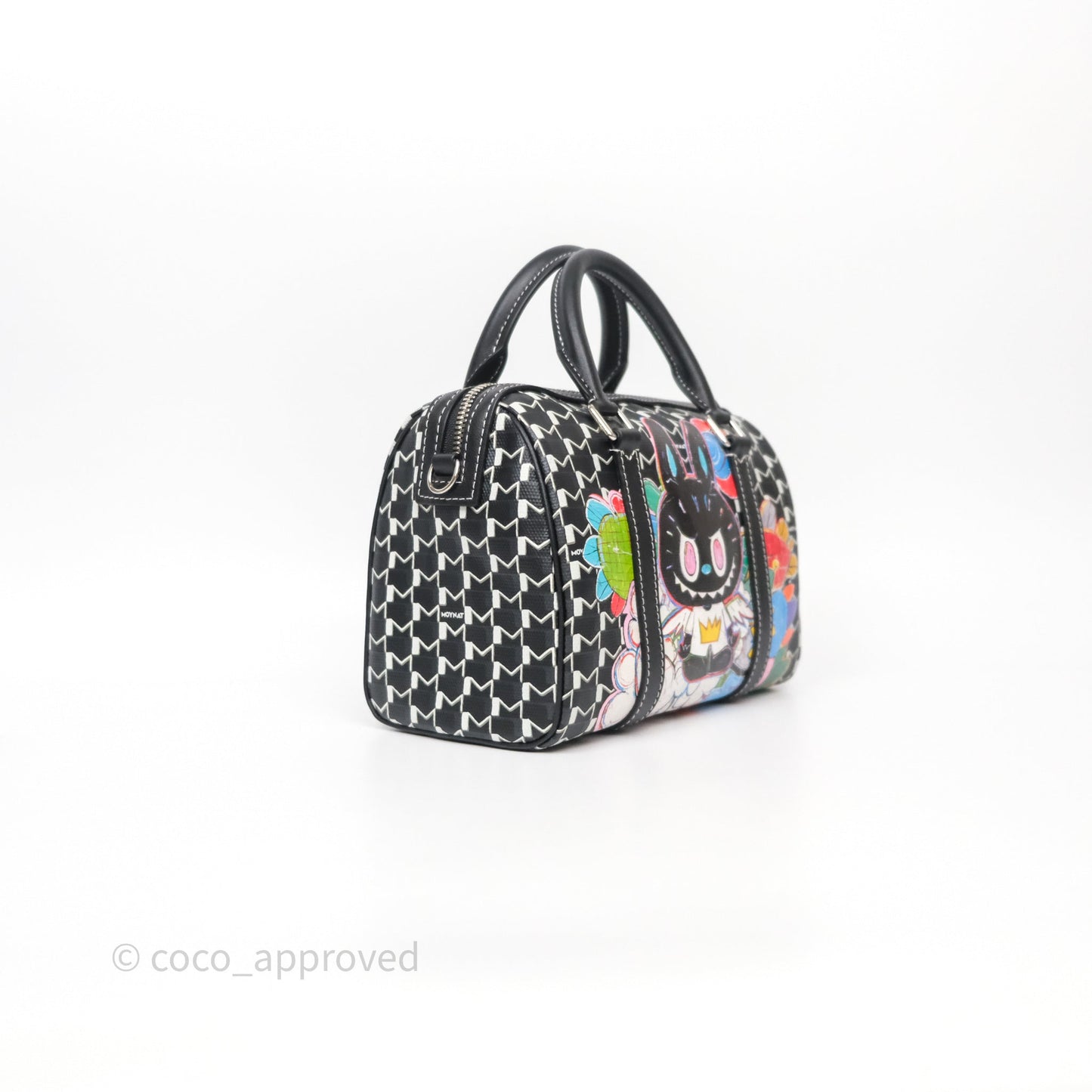 Moynat X Kasing Lung 48H Mini M Labubu Bag Black Canvas Sliver Hardware