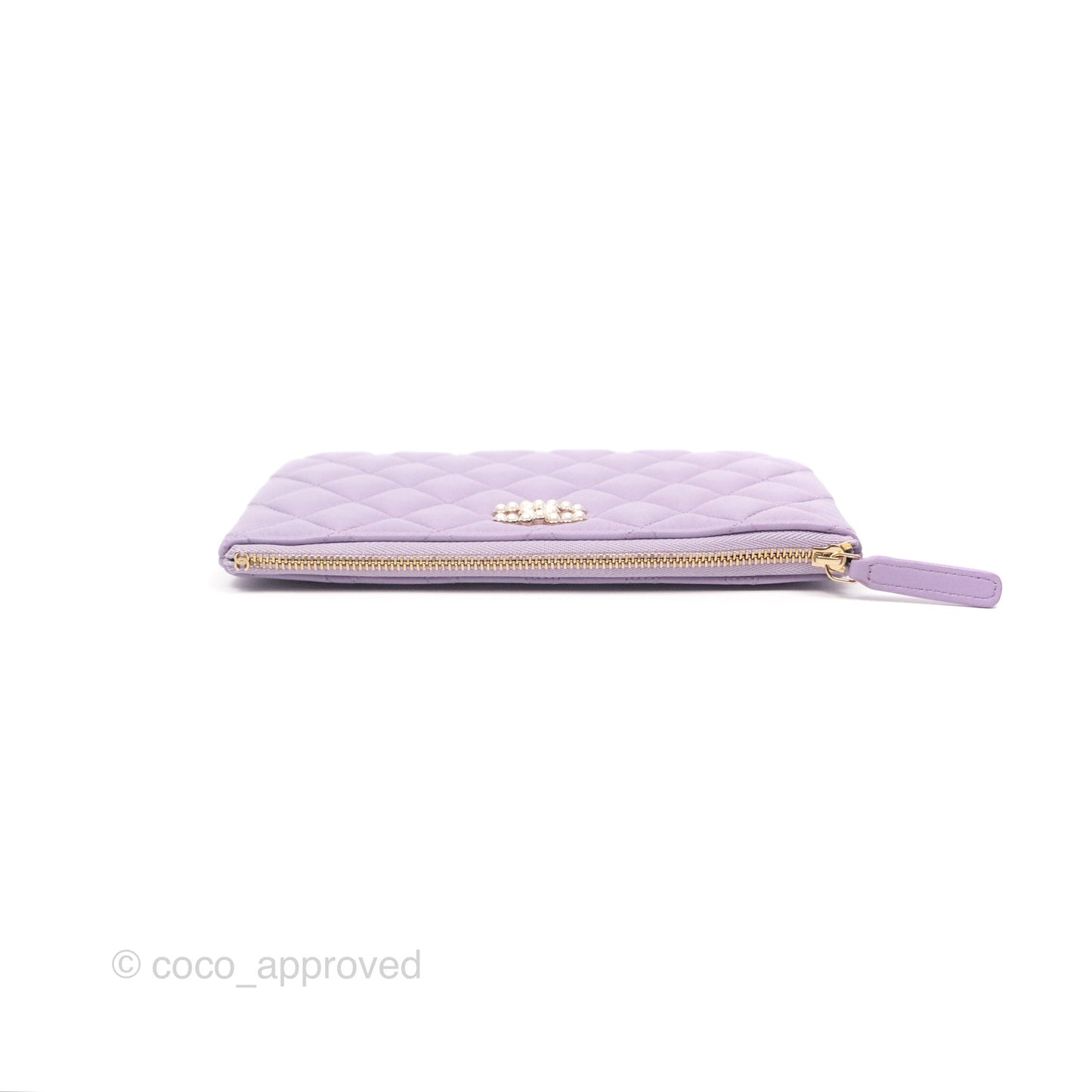 Chanel Pearl CC Small Pouch Purple Lambskin Gold Hardware