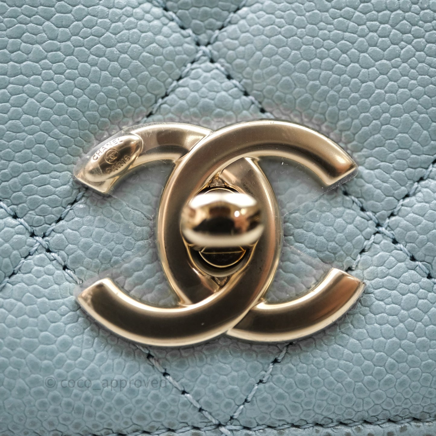 Chanel Quilted Medium Business Affinity Flap Blue Caviar Gold Hardware