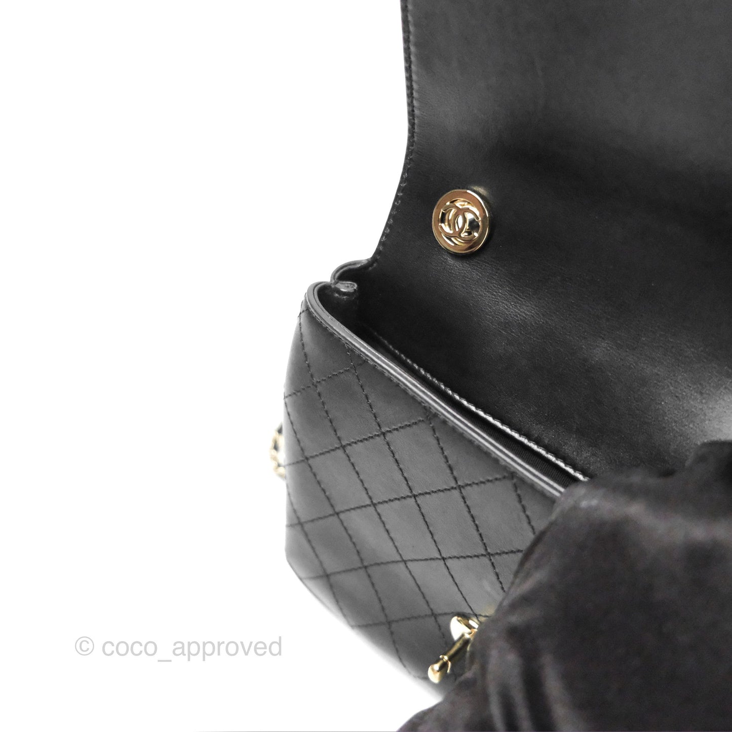 Chanel Calfskin Stitched Small Flap Bag Black