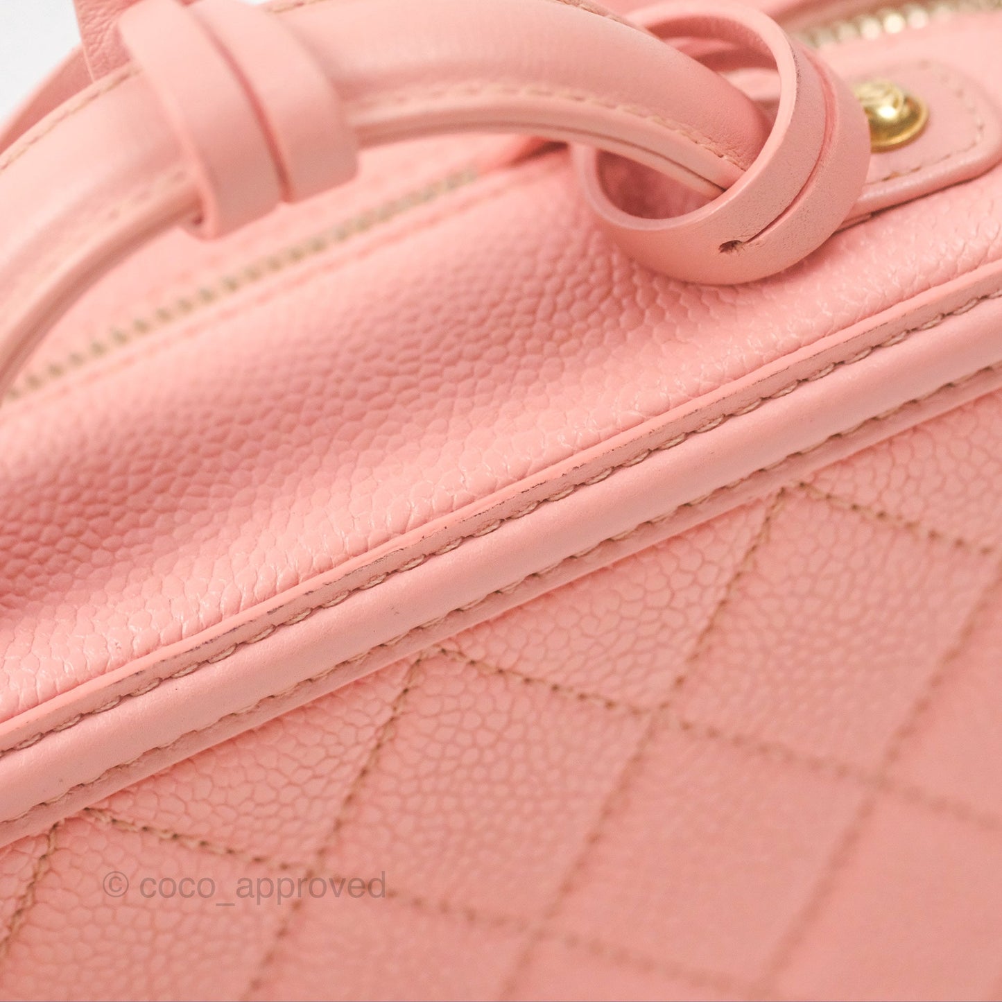 Chanel Quilted Small CC Filigree Vanity Case Dusty Pink Caviar Gold Hardware