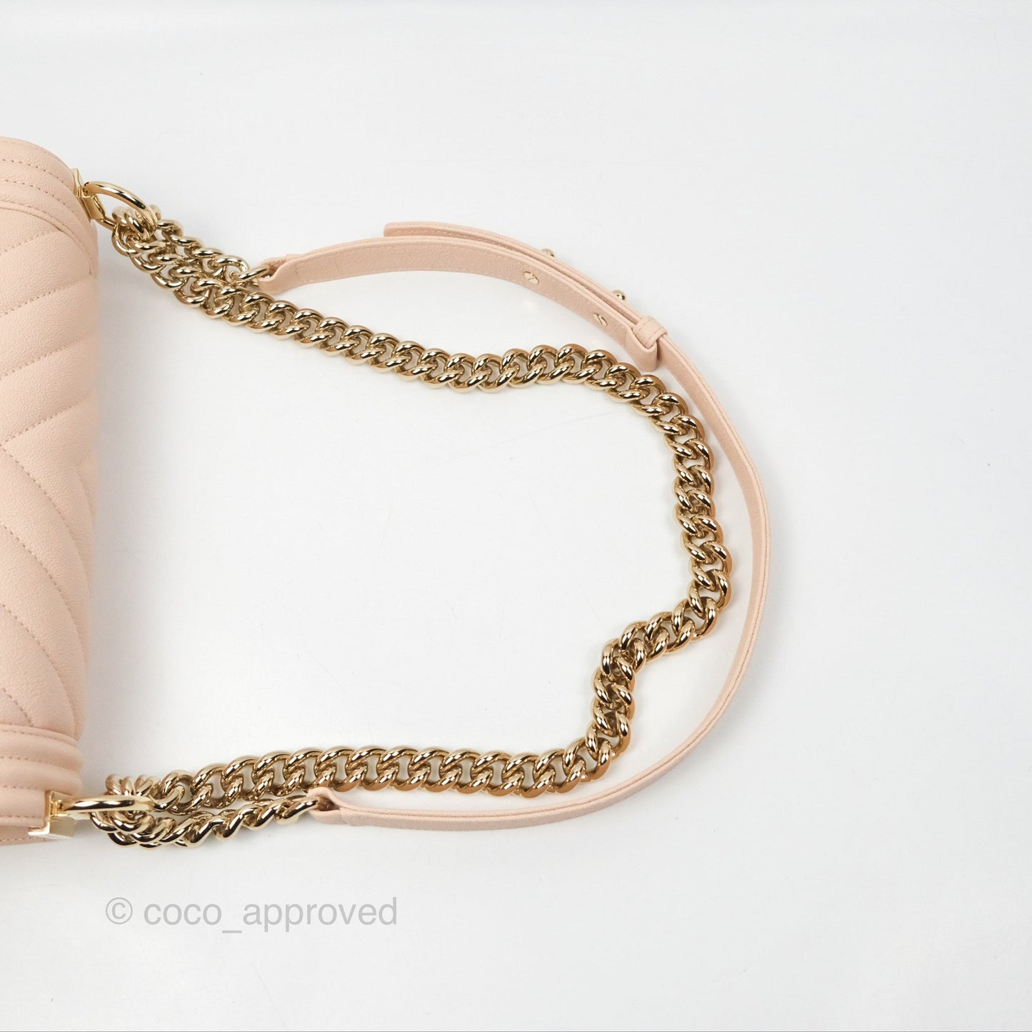 Chanel Chevron Medium Boy Light Pink Caviar Gold Hardware