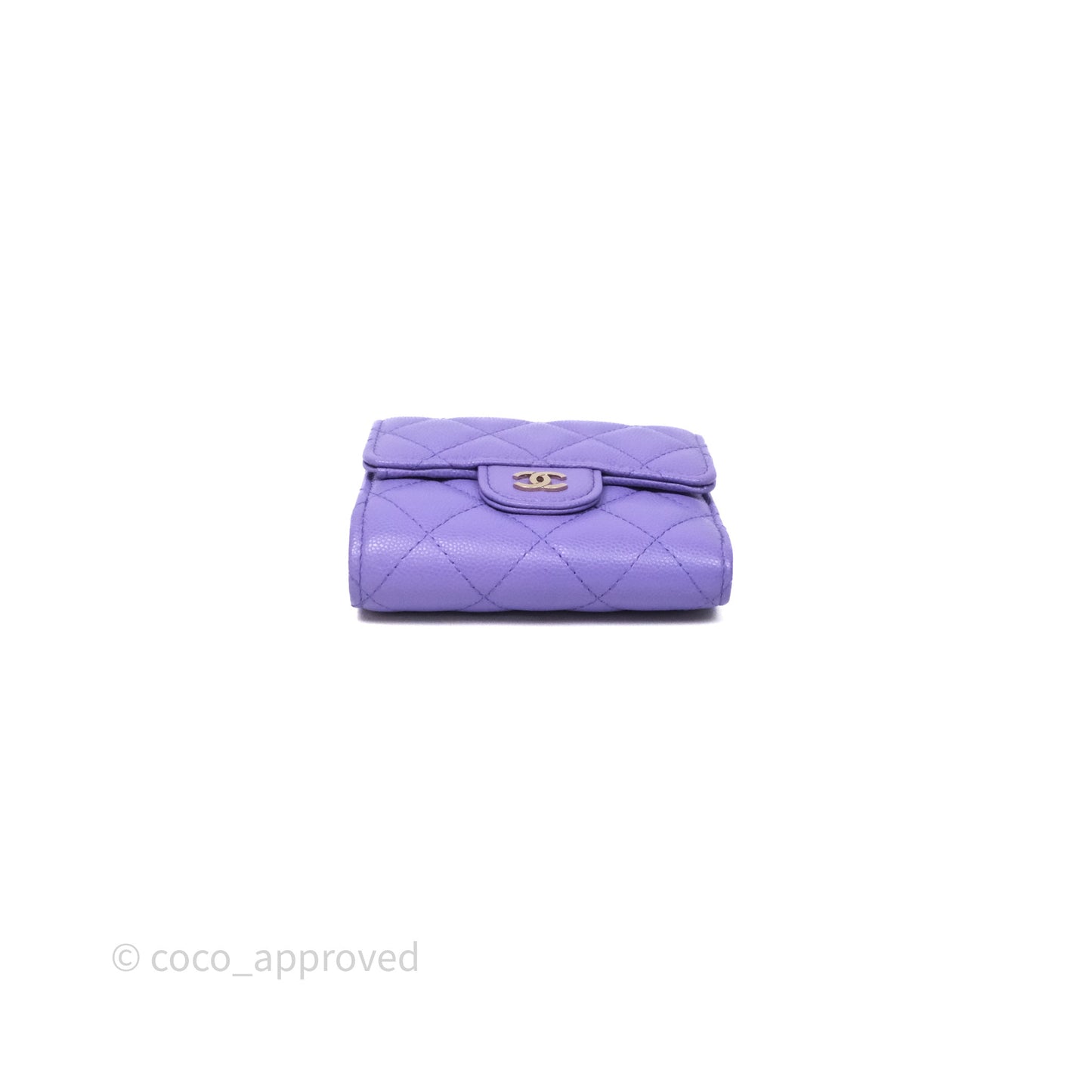 Chanel Classic Flap Wallet Purple Caviar Gold Hardware⁣ 20S